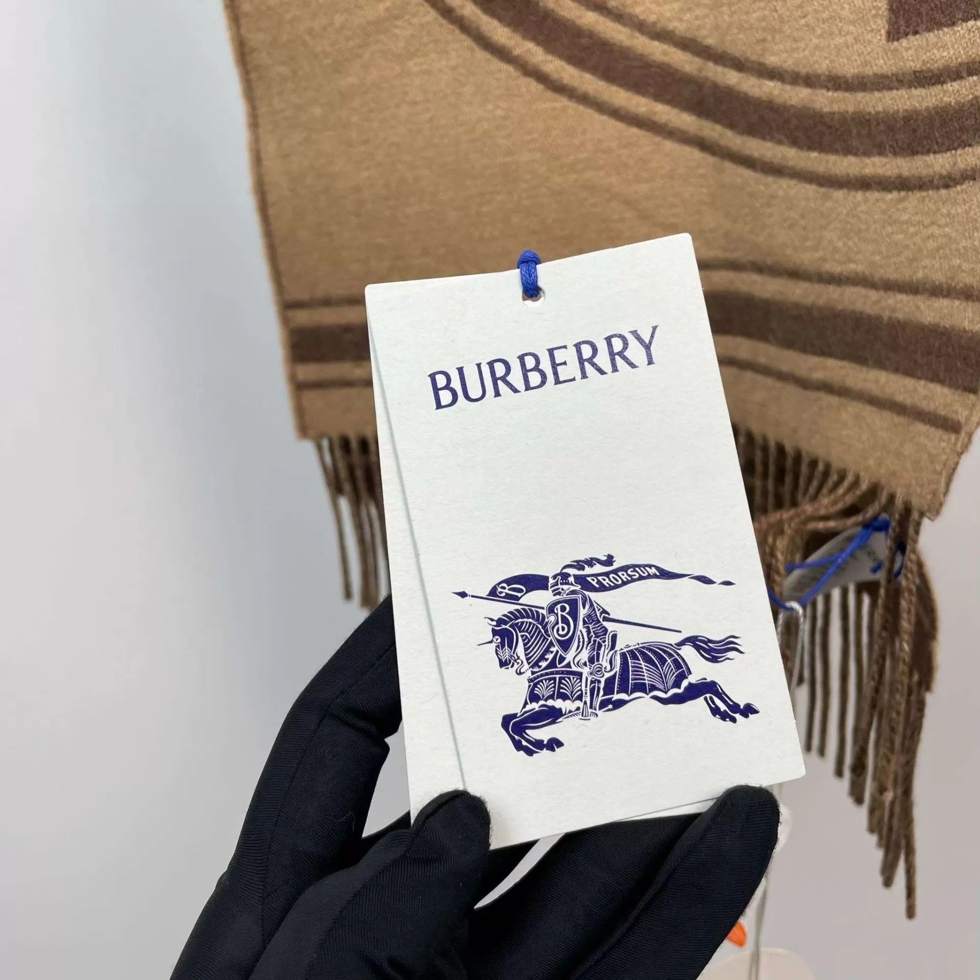 Burberry BURBERRY Camel Wool Scarf 168/28 Size ONE SIZE - 4 Thumbnail
