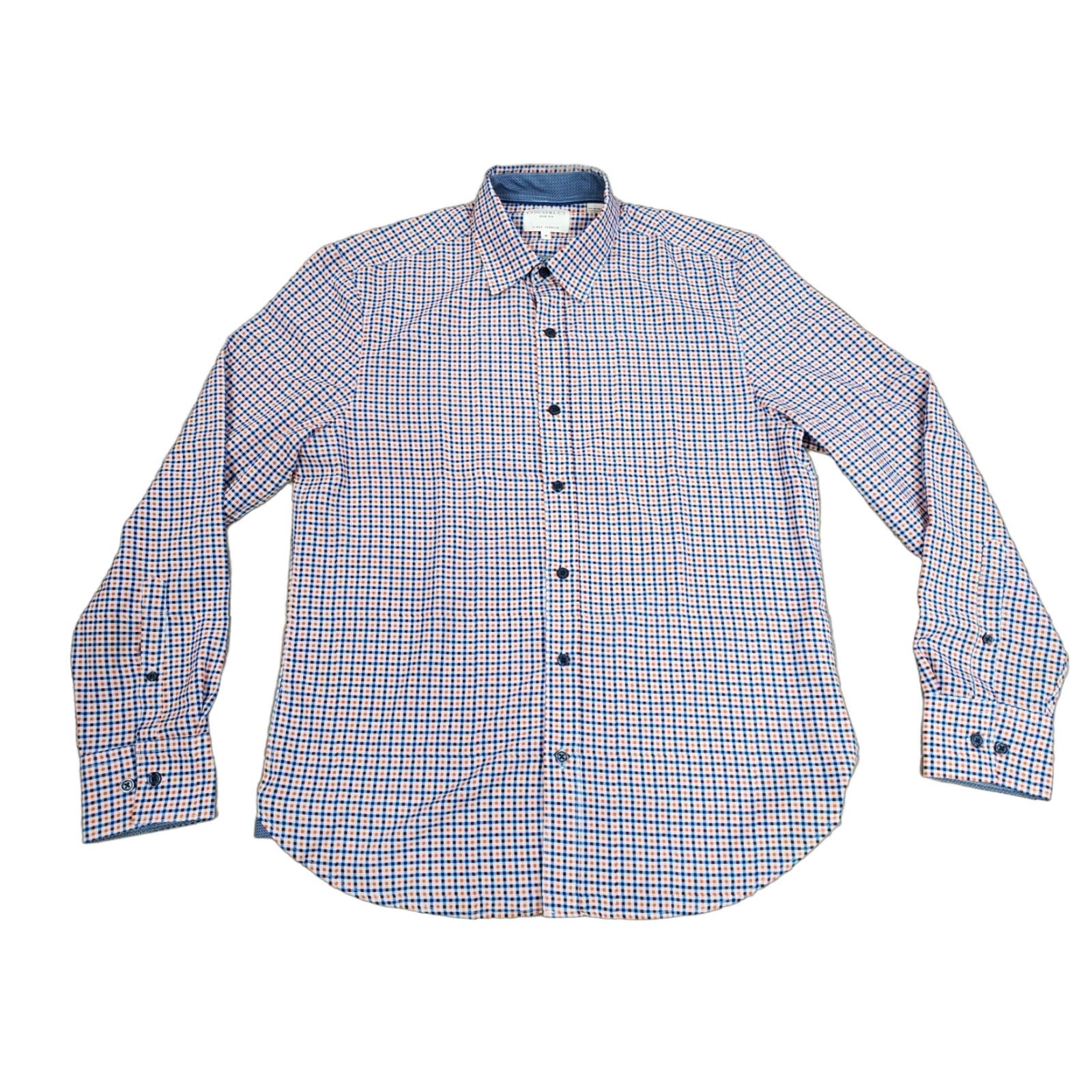 Vintage Con.Struct Shirt Mens Medium White Blue Button Up 4 Way Stretch Performance Shirt Casual/Outdoor 4-Way Stretch Slim Button-Down Collar Men Size US M / EU 48-50 / 2 - 1 Thumbnail