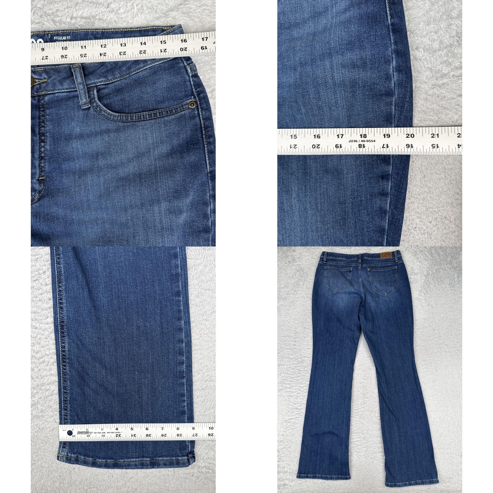 Lee Lee Bootcut Jeans Womens 31x33 Blue Med Wash Mid Rise Regular Fit Denim Western Size 24" / US 00 / IT 34 - 9 Thumbnail