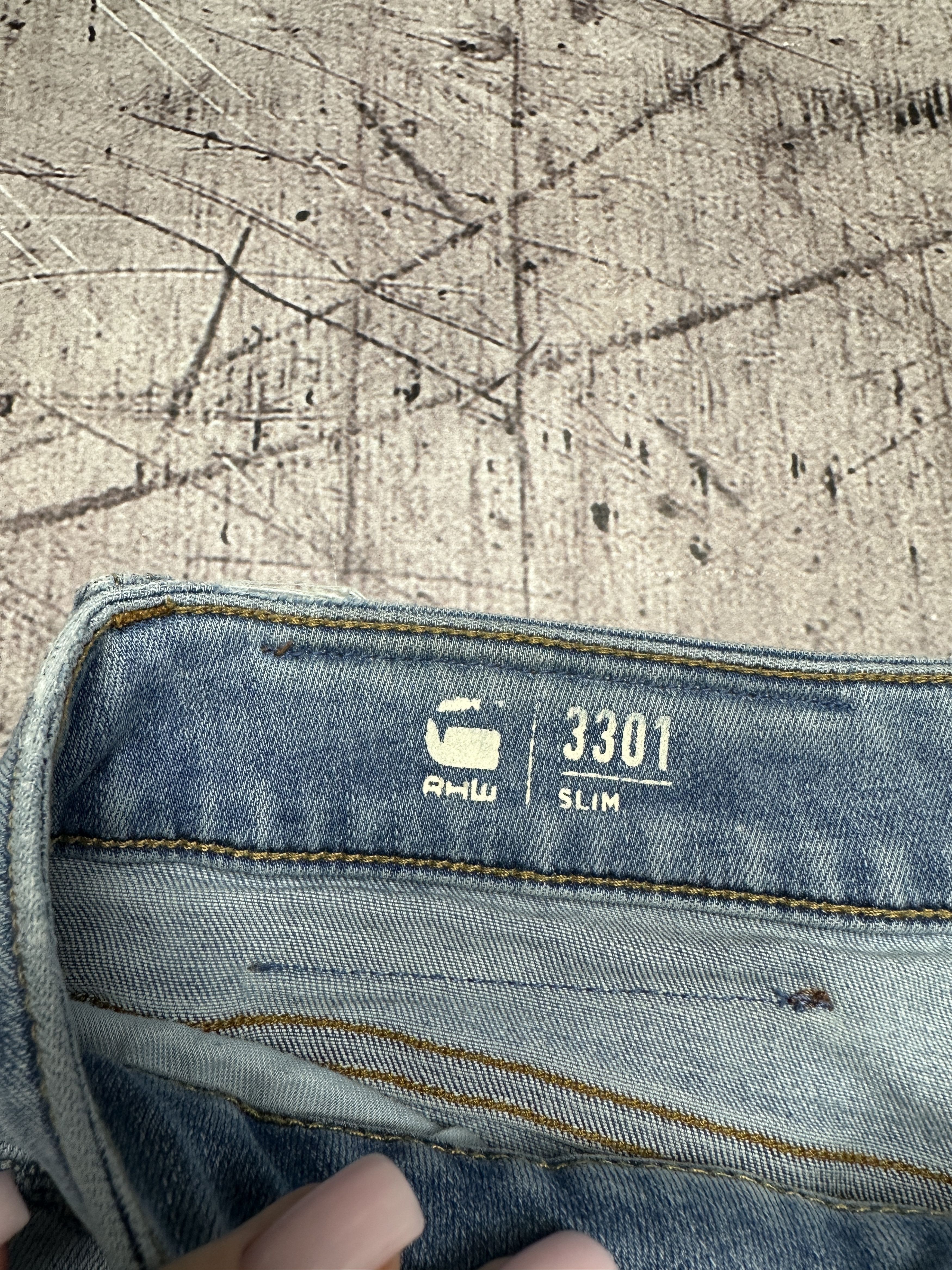 G-Star G Star Raw Mens 3301 Slim Denim Pants Jeans Size US 33 - 8 Thumbnail