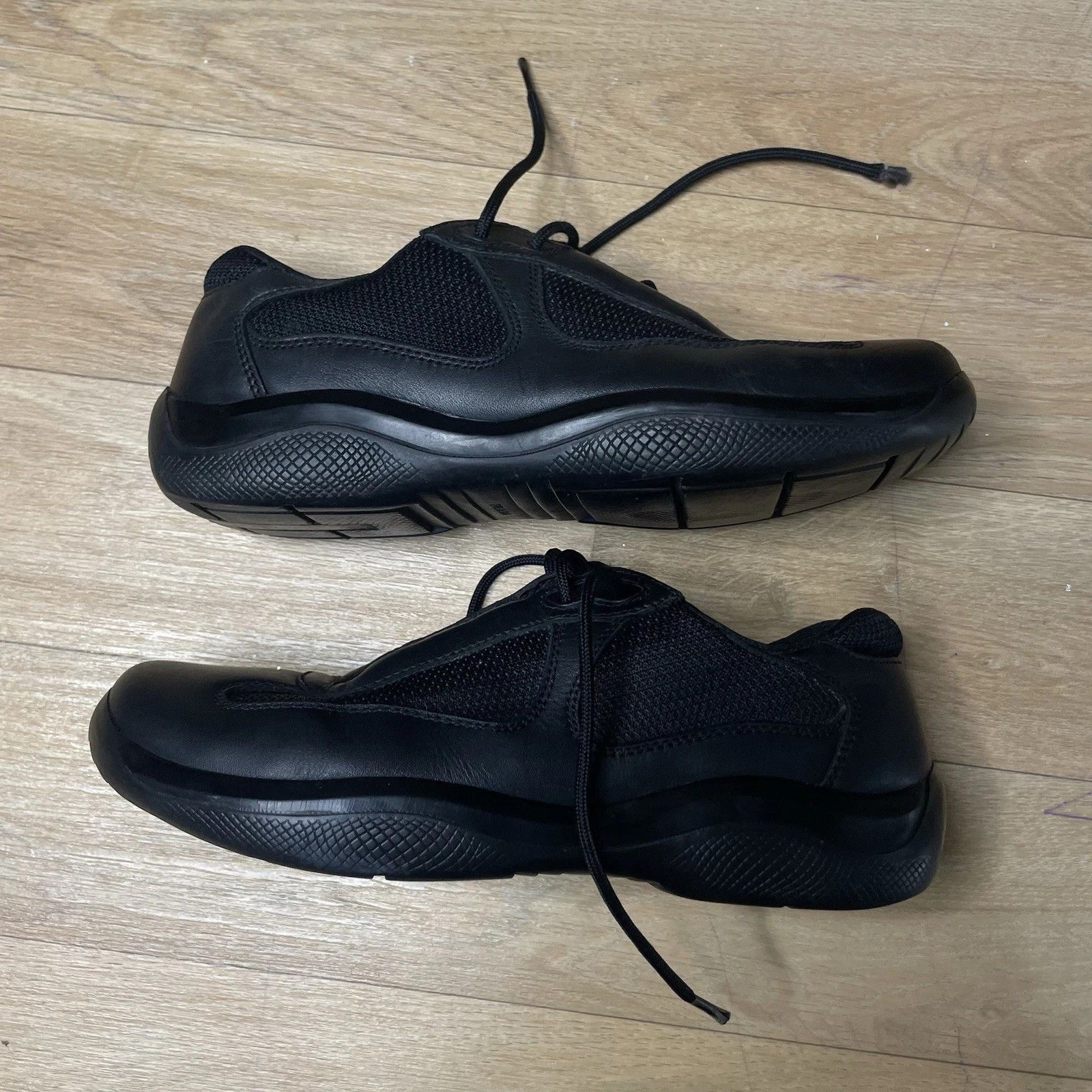 Prada Prada America's Cup Sneakers Linea Rossa Black Leather Mesh Size US 7.5 / IT 37.5 - 5 Thumbnail