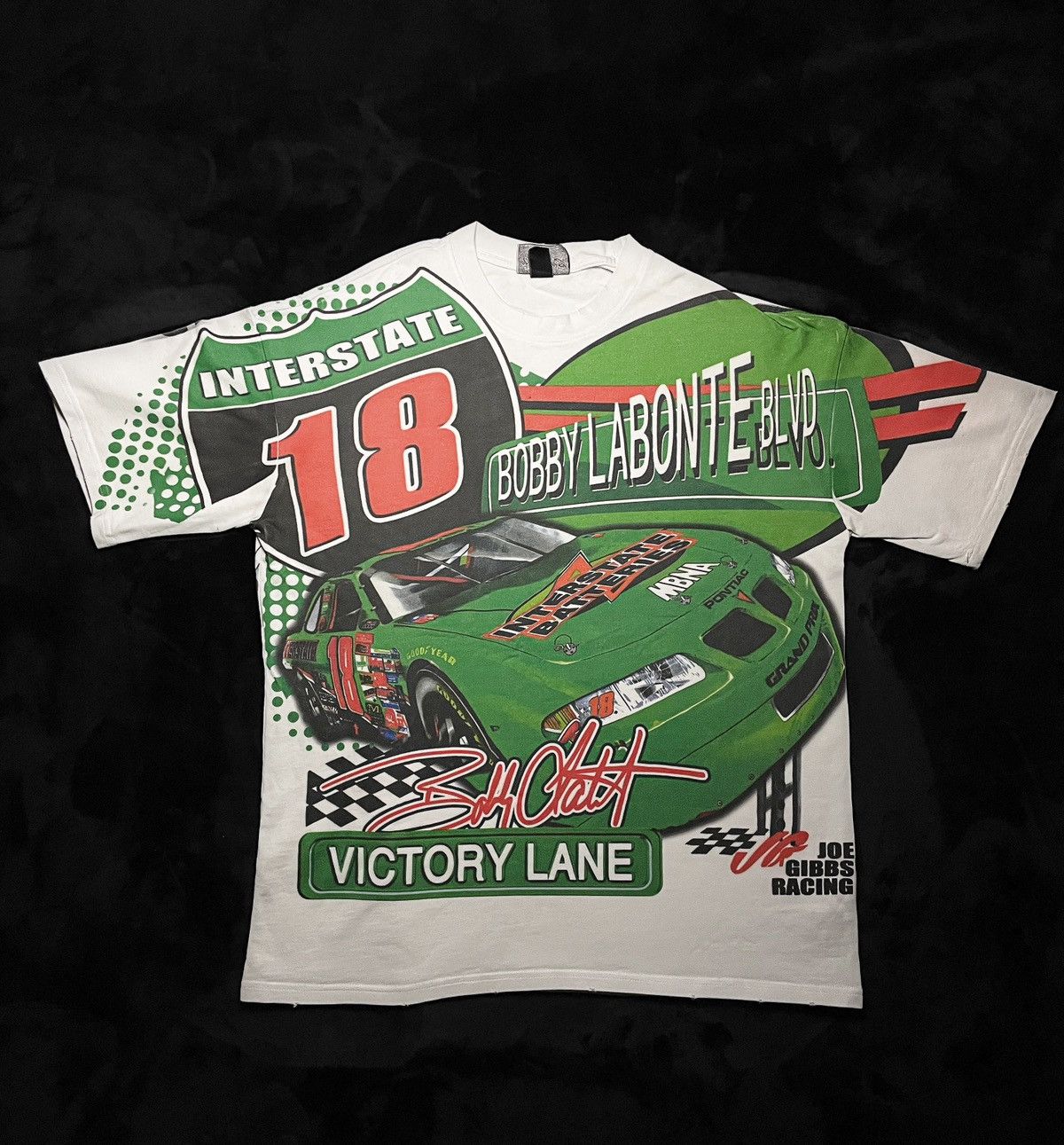 NASCAR × Vintage Vintage 2000 Bobby Labonte #18 NASCAR All Over Print T-Shirt Size US XL / EU 56 / 4 - 1 Thumbnail