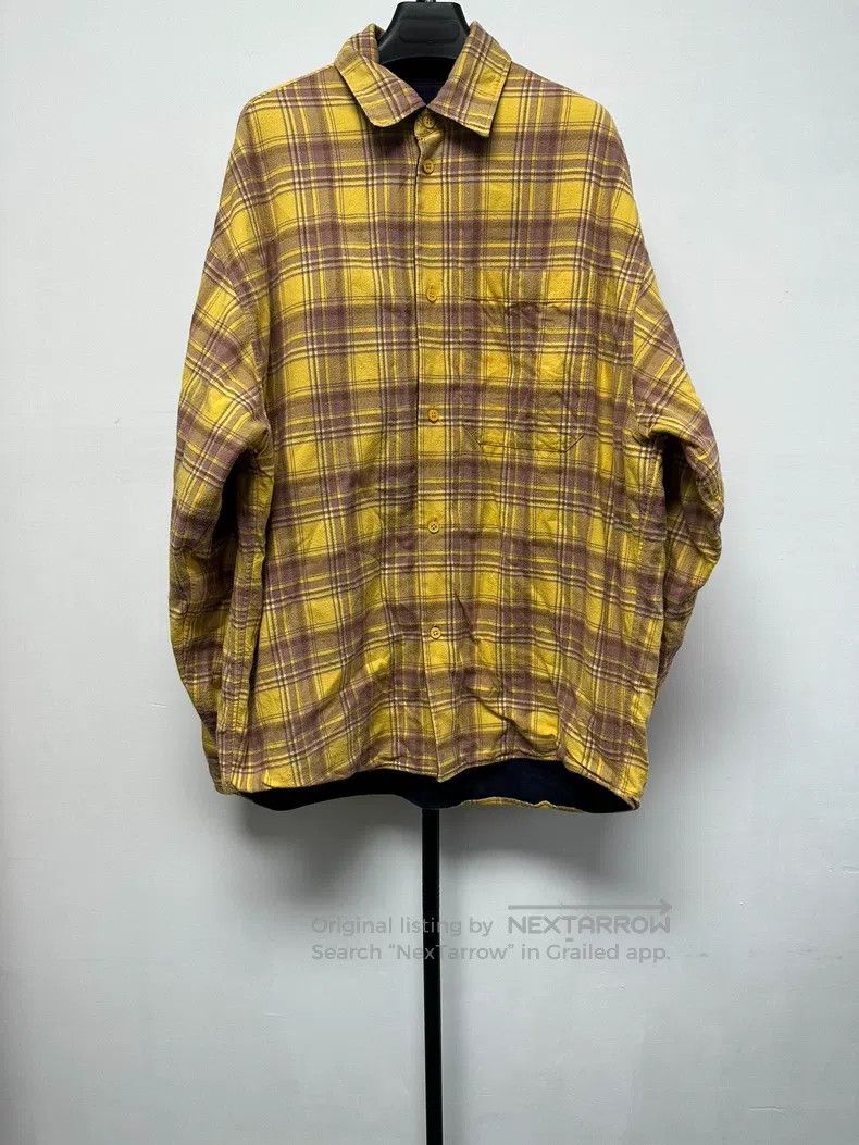 Balenciaga Balenciaga Two-Tone Plaid Double-Sided Long Sleeve Shirt Size US XS / EU 42 / 0 - 1 Thumbnail