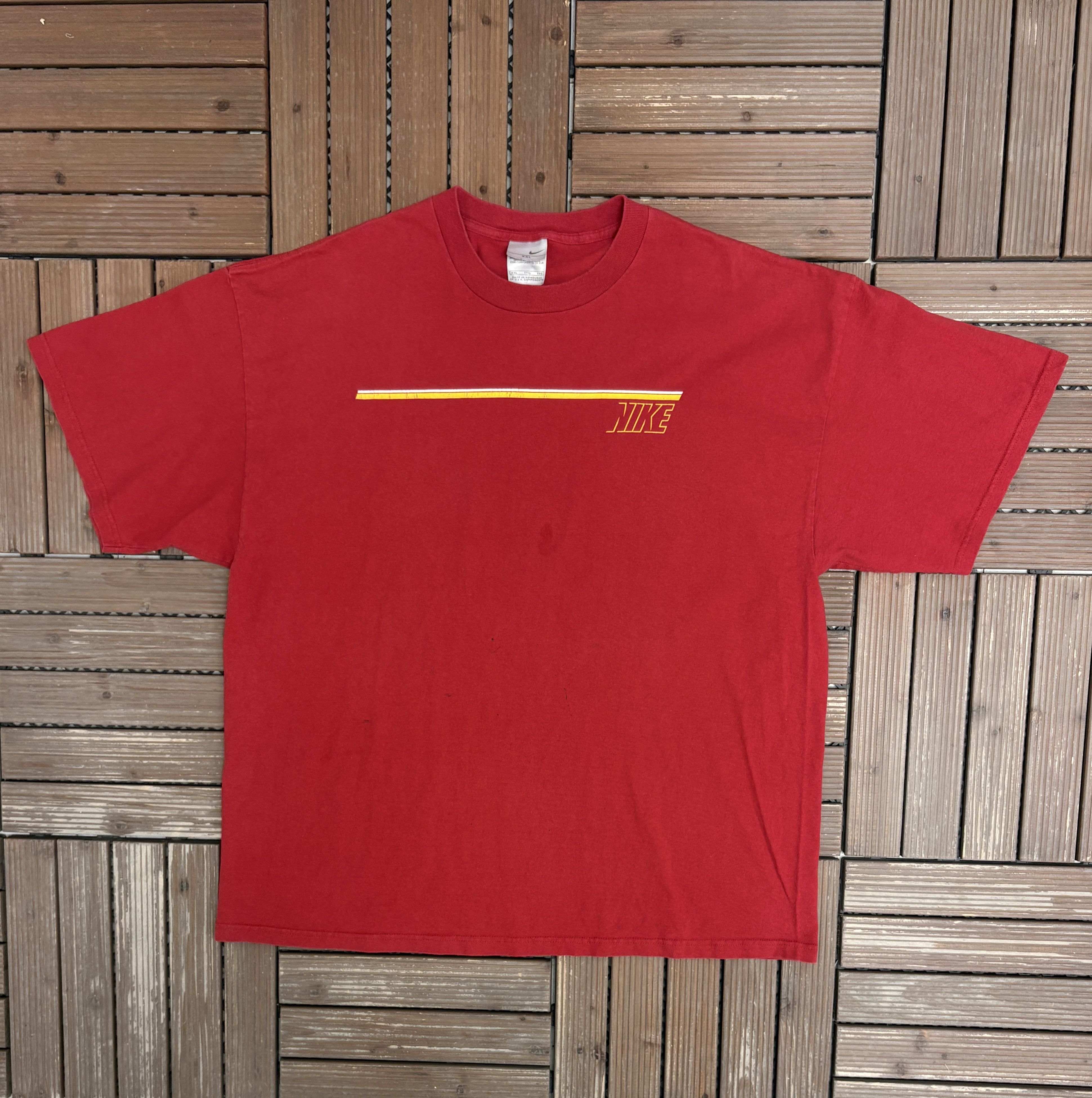 Nike Nike Spell Out Striped Vintage Red T-Shirt Tee Size US XXL / EU 58 / 5 - 1 Thumbnail