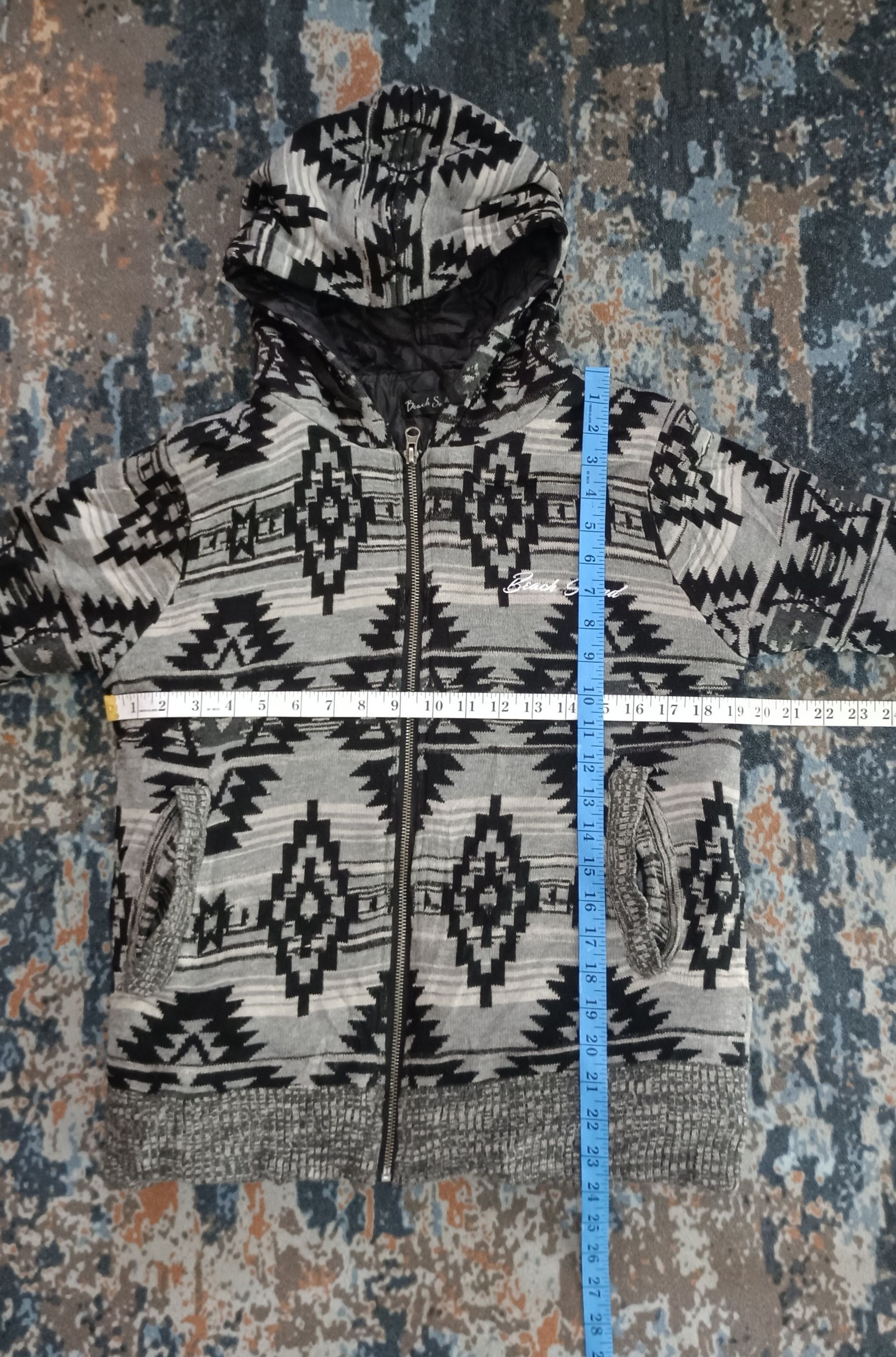 Vintage Beach Sound Surf Puffer Hoodie