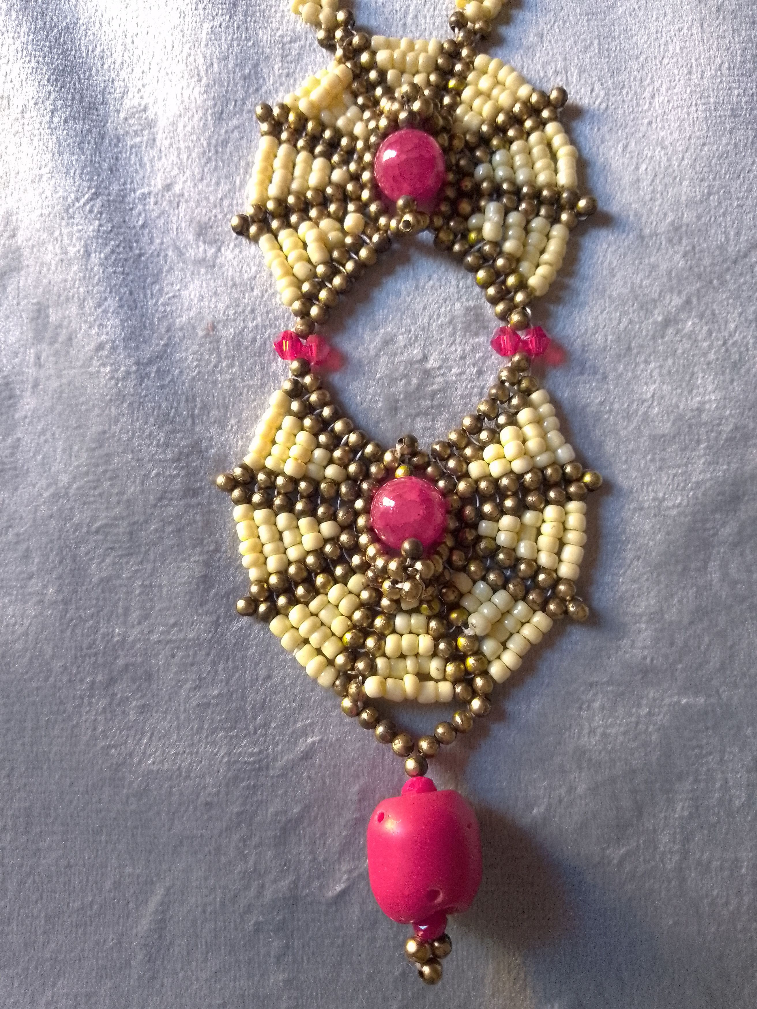 Handmade Long Necklace Boho Ethnic Bamboo Coral Agate Gemstones Size ONE SIZE - 4 Thumbnail