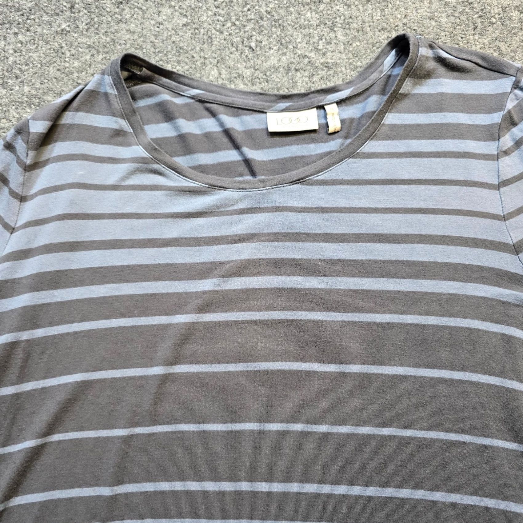 Vintage LOGO Lori Goldstein Top Women M Blue Gray Stripe Stretch Casual Career Shirt Blouse Mens Womens Girls Boys Size M / US 6-8 / IT 42-44 - 2 Thumbnail