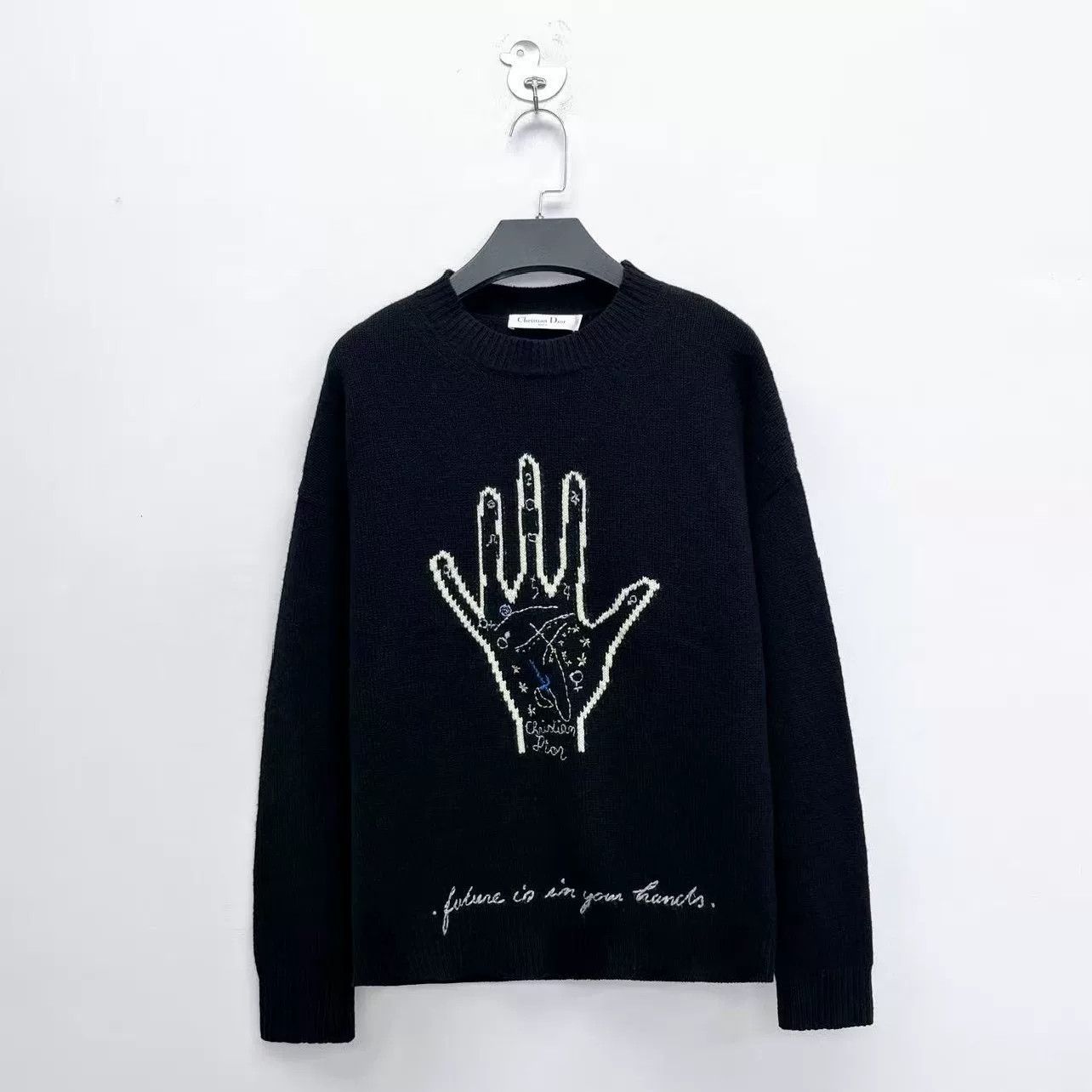 Dior Dior Black Cashmere Intarsia Knit Sweater Size XXS / US 00 / IT 34 - 1 Thumbnail
