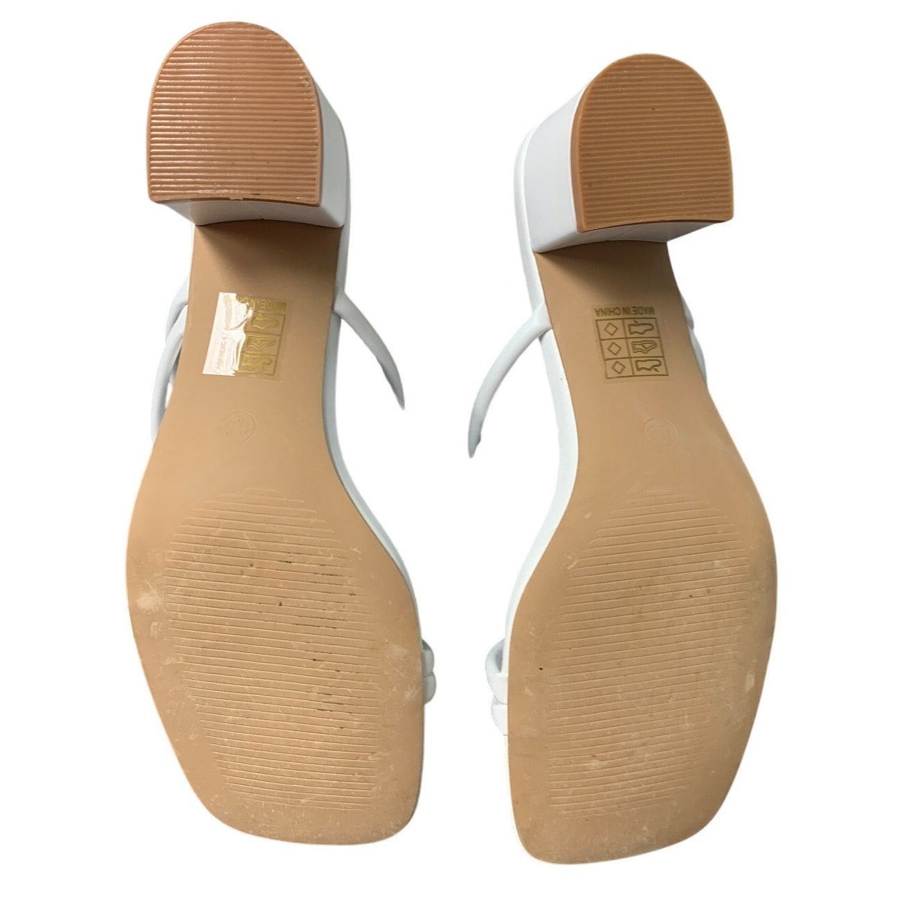 Other Shoe'N Tale Women's 6.5 White Faux Leather Open Toe Sandals Size US 6.5 / IT 36.5 - 7 Thumbnail