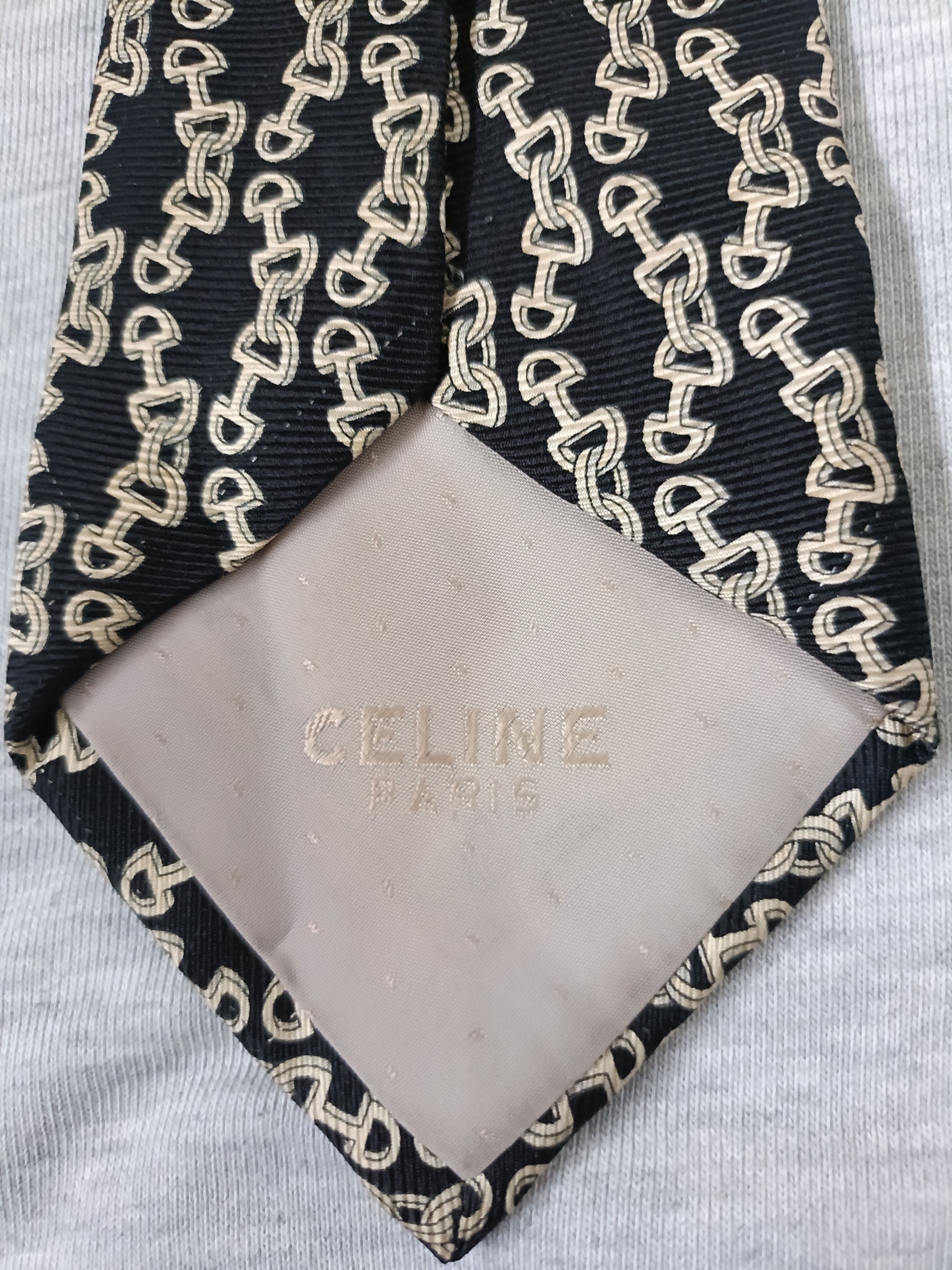Celine Celine horse bit chain link silk tie Size ONE SIZE - 5 Thumbnail