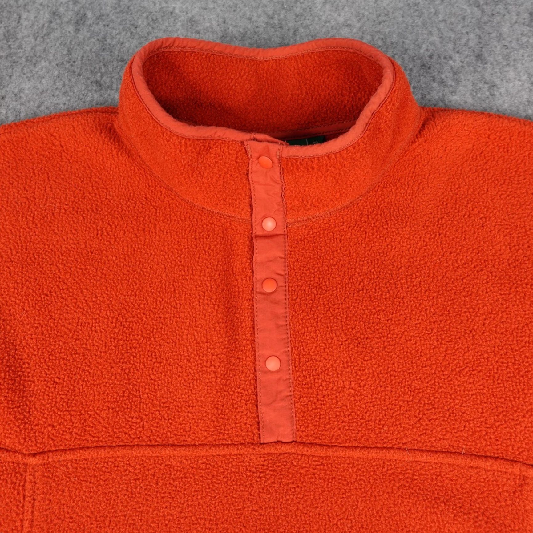 LL Bean Jacket Polartec Fleece Burnt Orange Snap Outdoor XL Tall Mens