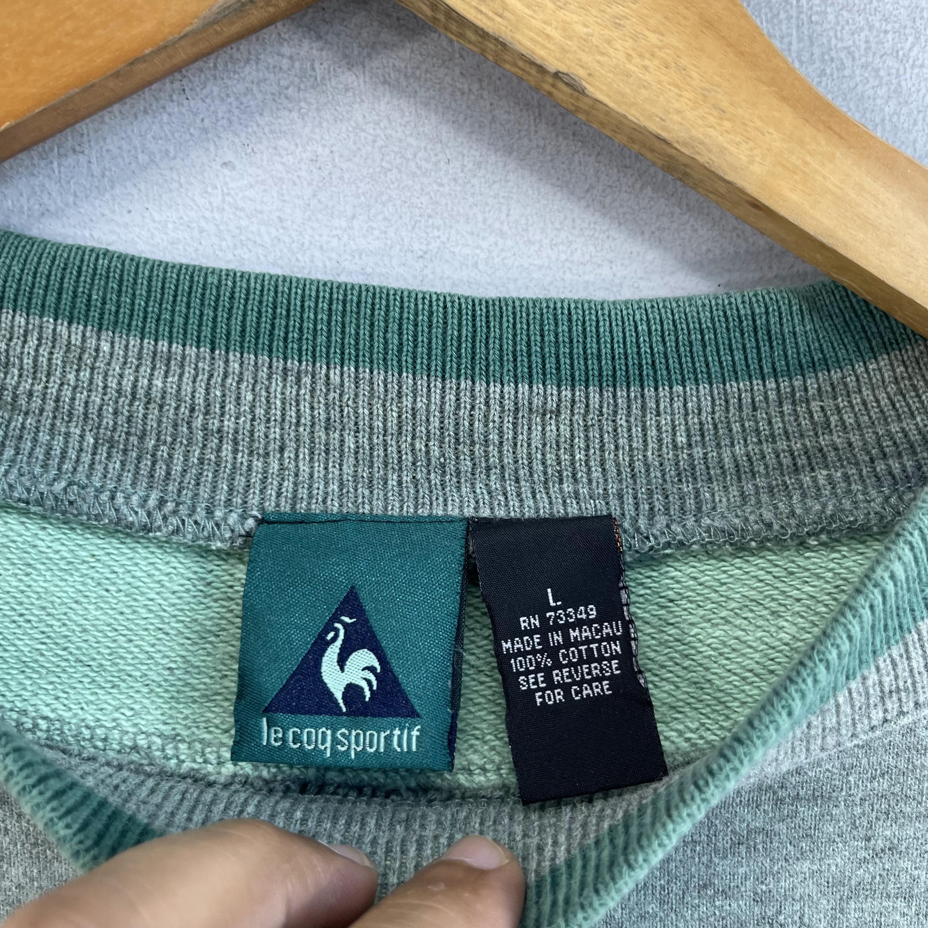Le Coq Sportif × Vintage Vintage LE COQ SPORTIF Tribal Tattoo Style Stripe Sweatshirt Size US L / EU 52-54 / 3 - 4 Thumbnail