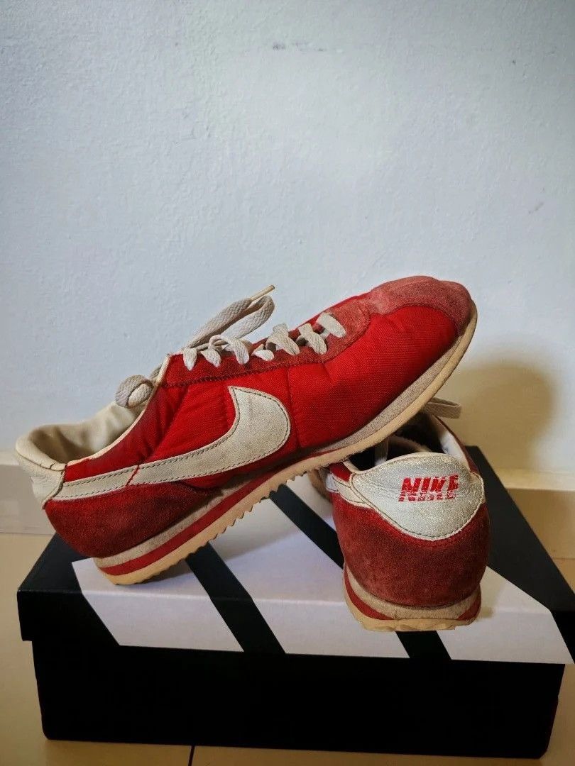 Nike Vintage 90s Nike Cortez Red White Nylon Sneakers Size US 8.5 / EU 41-42 - 5 Thumbnail