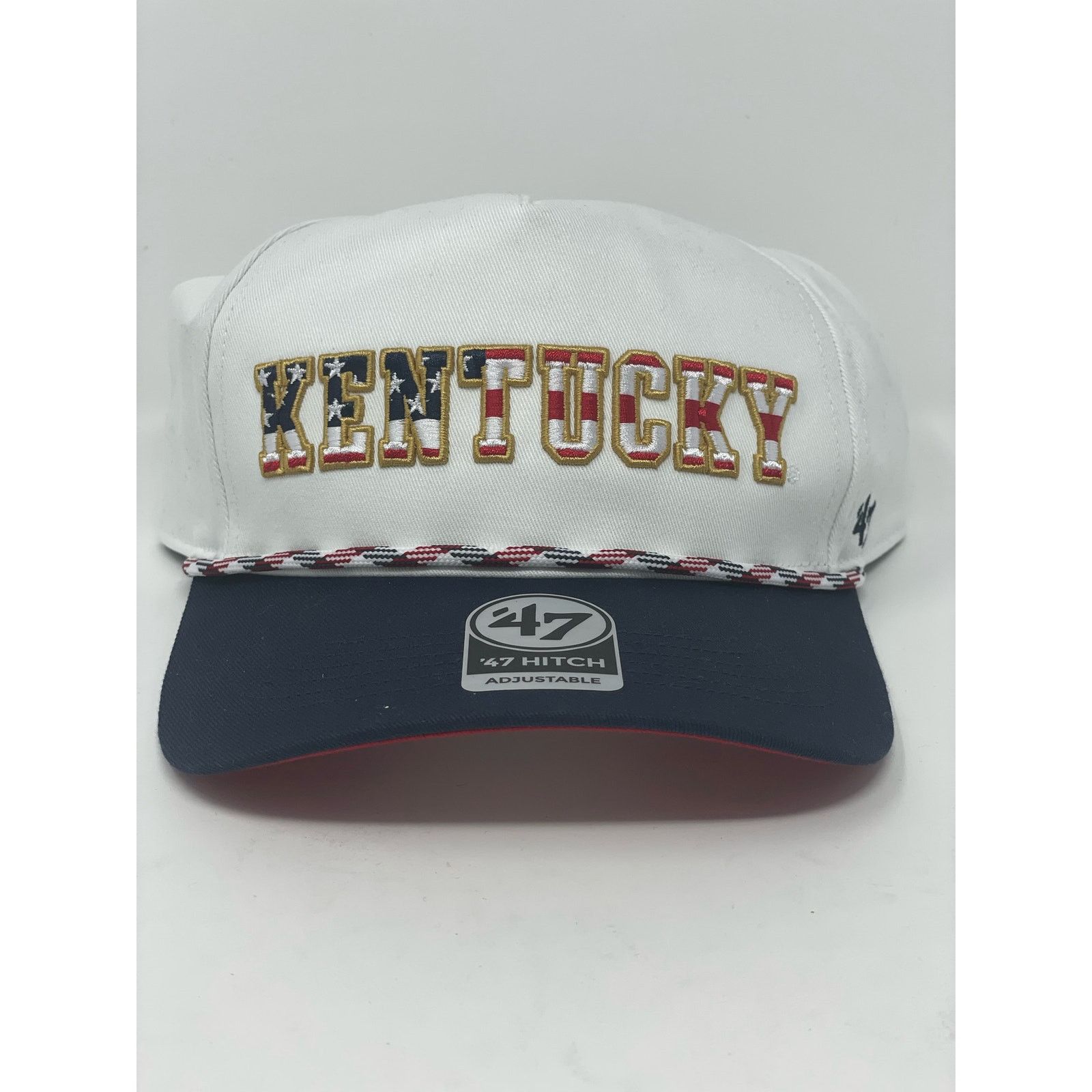 47 Brand ‘47 Men's Kentucky Wildcats White USA Flag Adjustable Hat Size ONE SIZE - 1 Thumbnail