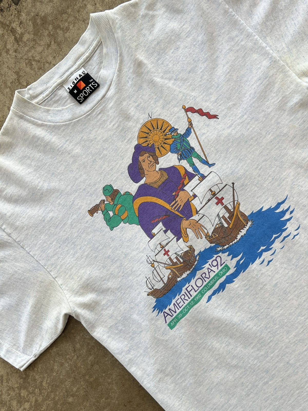 Vintage Vintage 90s Christopher Columbus Single Stitch Tee Medium Size US M / EU 48-50 / 2 - 1 Thumbnail
