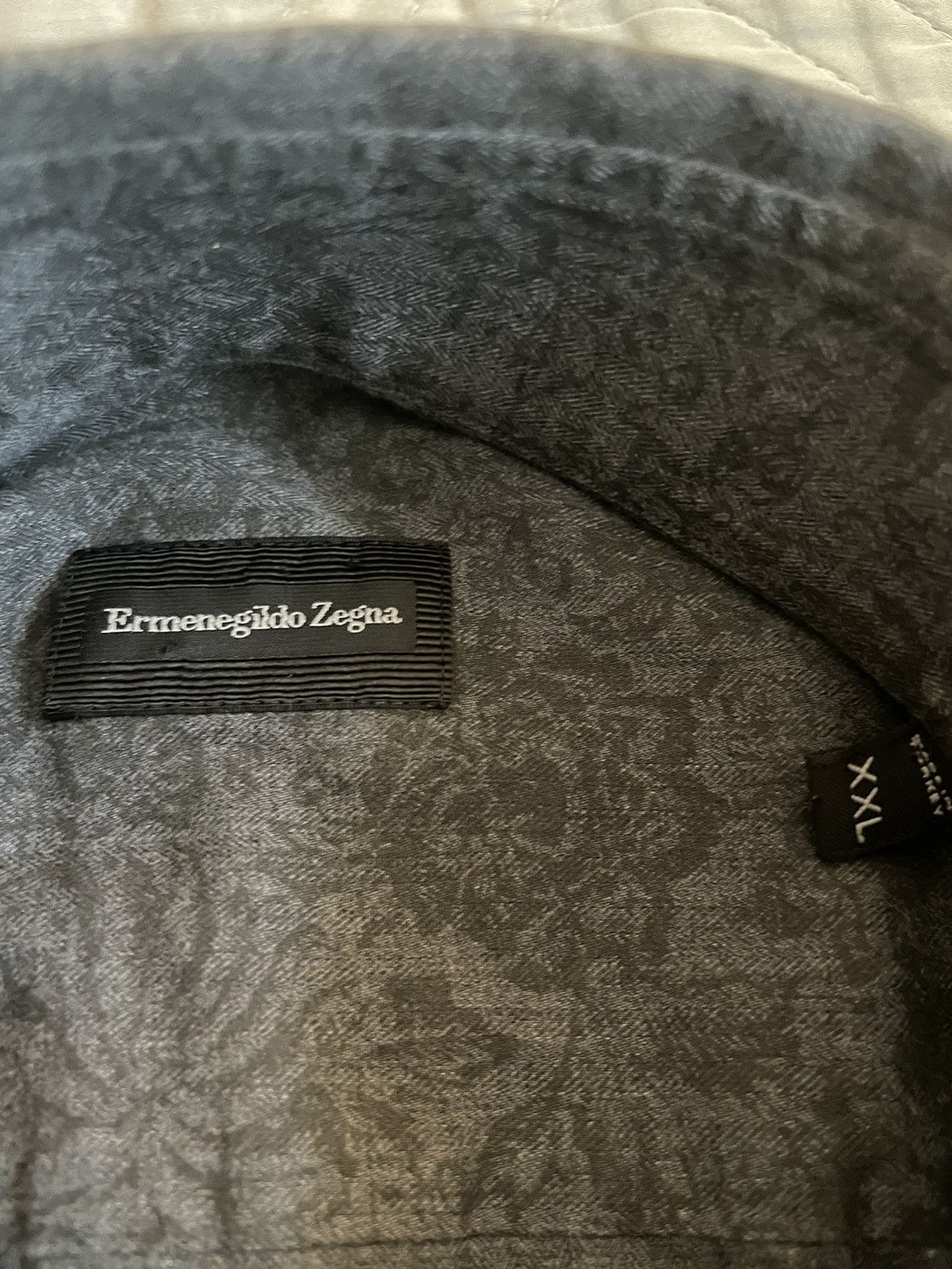 Ermenegildo Zegna Tonal Floral Print Spread Collar Shirt Size US XXL / EU 58 / 5 - 4 Thumbnail