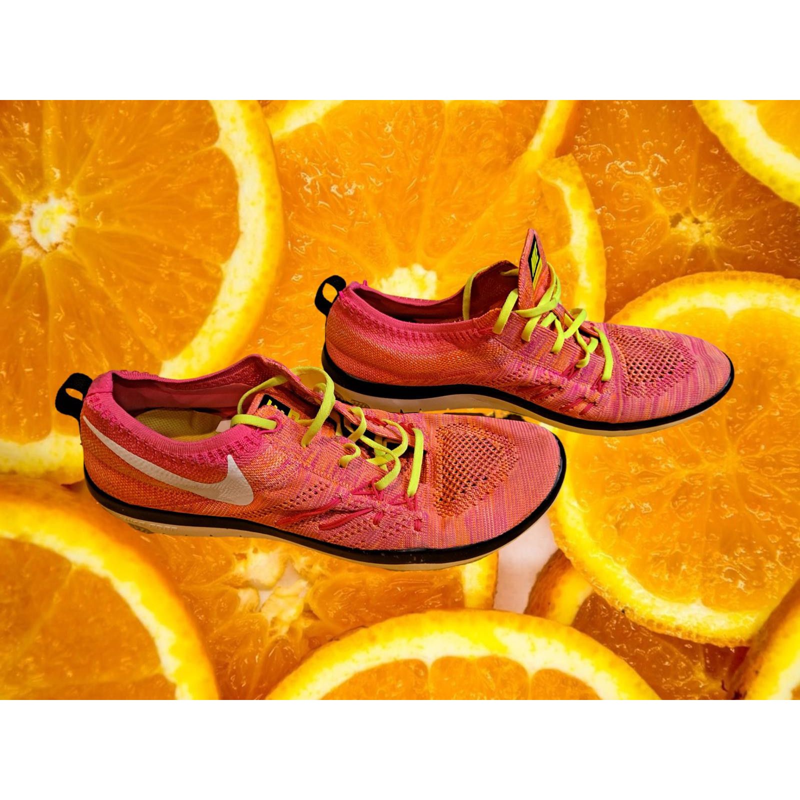 Nike Nike Focus Flyknit Running Shoes Pink and Yellow Trim Size 1 Size ONE SIZE - 1 Thumbnail