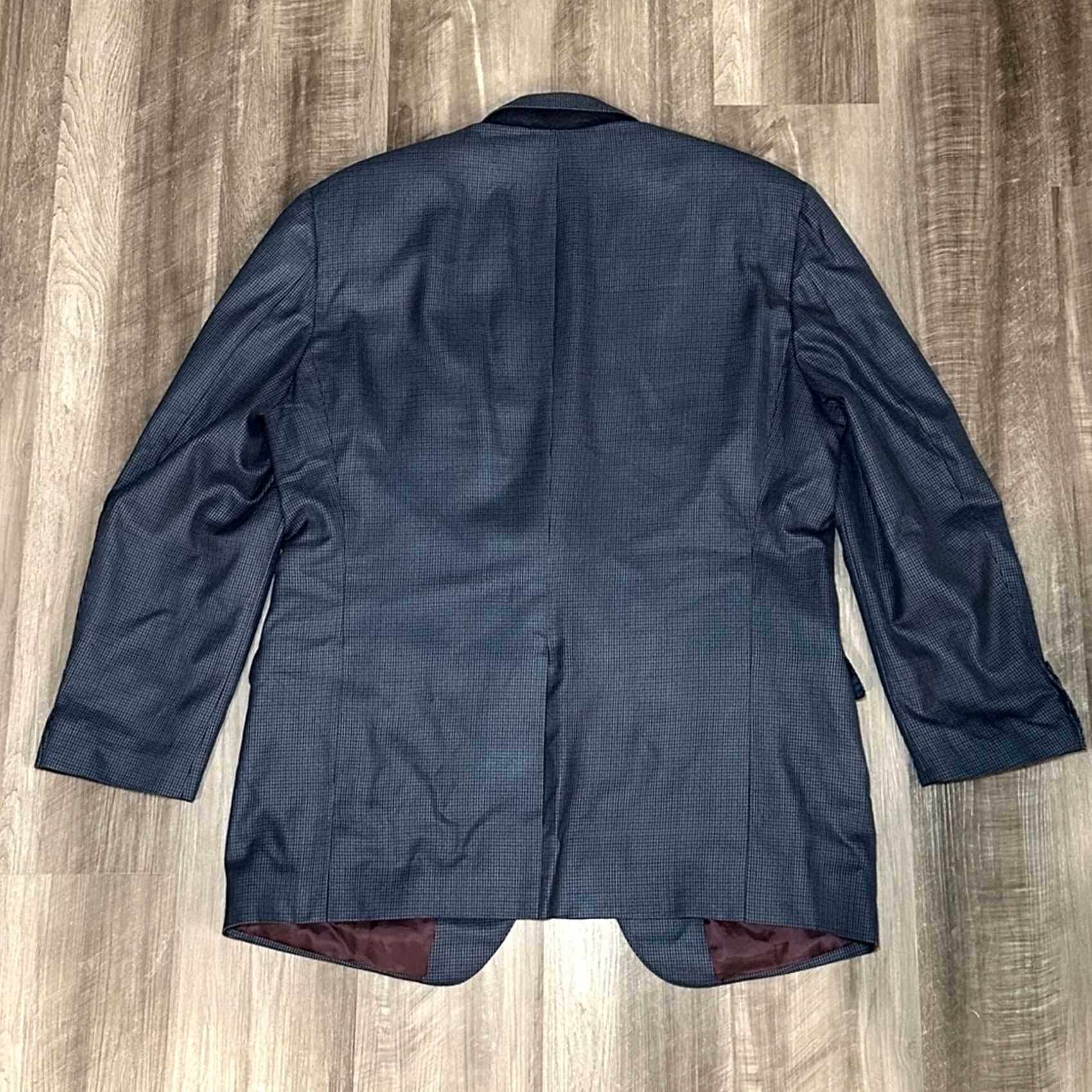 Vintage VINTAGE Samuelsohn Sport Coat 2 Piece Blue Silk Wool Houndstooth 48L Mens Size US M / EU 48-50 / 2 - 2 Thumbnail