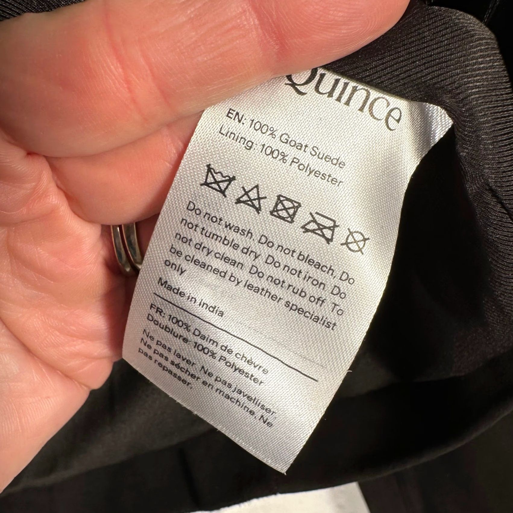 Quince Quince Women Suede Biker Jacket Charcoal Black Goat Leather Moto Coat L Size L / US 10 / IT 46 - 5 Thumbnail