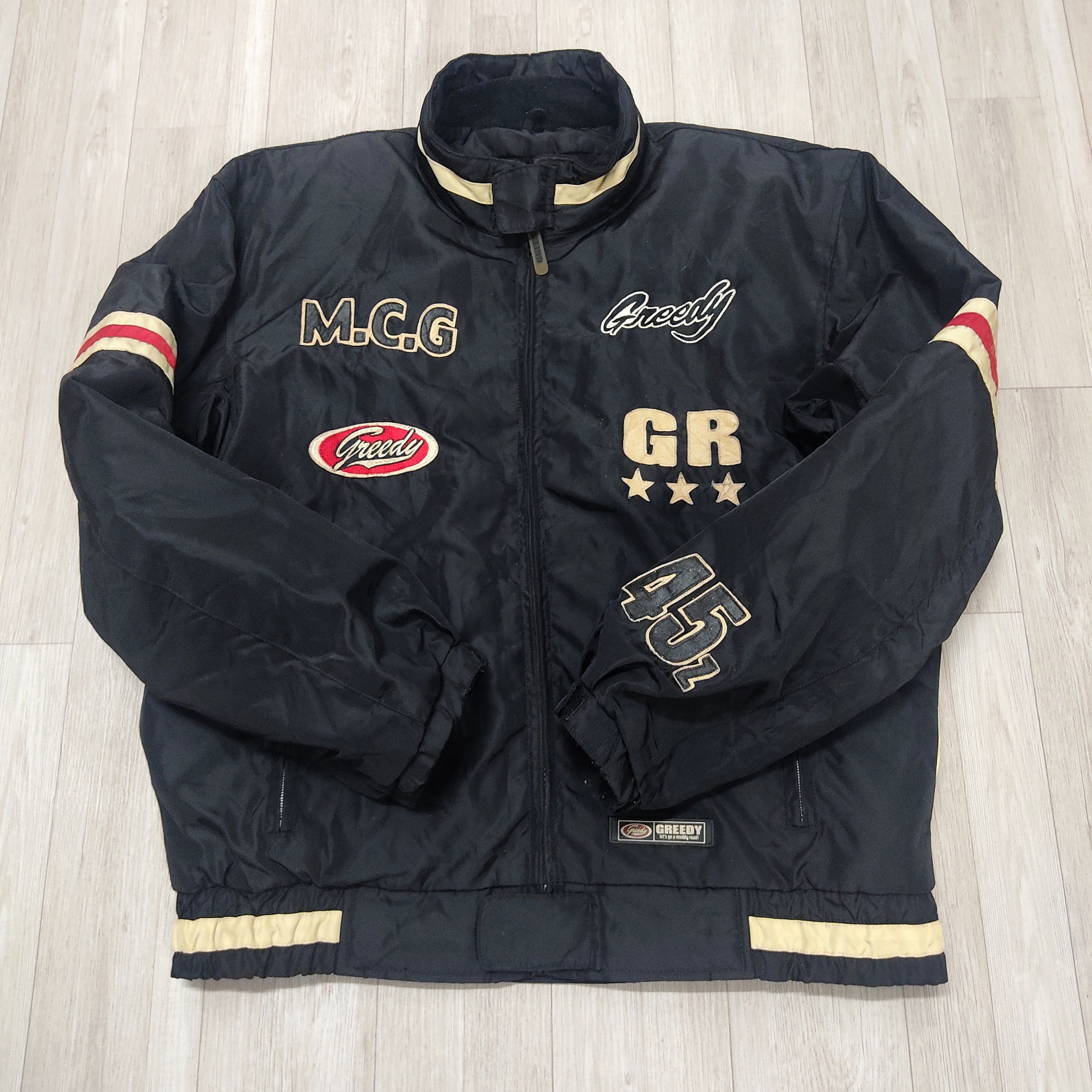 Gear for Sports Greedy 45 Z Patch Bomber Jacket- Sleek Black Racing Edition Size US M / EU 48-50 / 2 - 6 Thumbnail