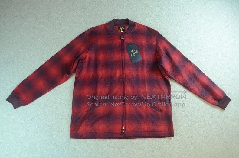 Needles Needles size S Dark check wool jacket overcoat baseball sui Size US L / EU 52-54 / 3 - 1 Thumbnail