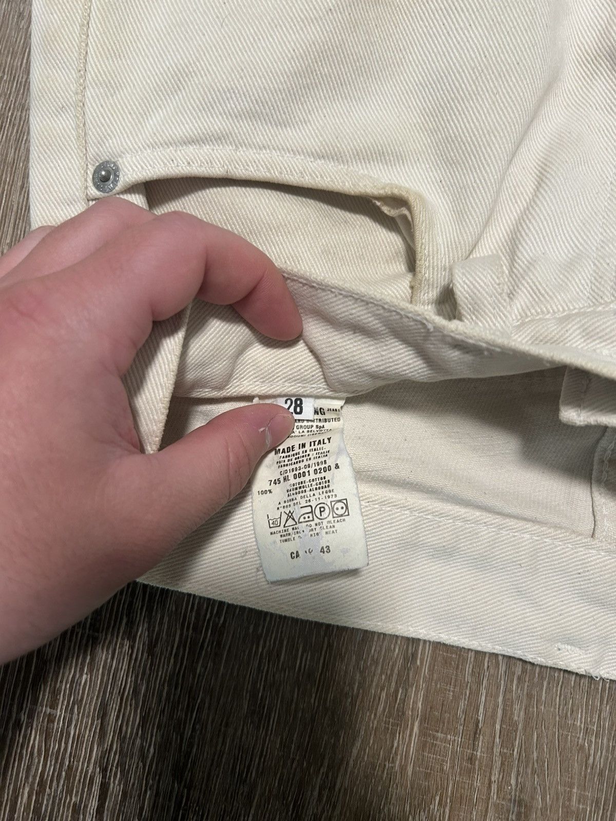 Helmut Lang × Vintage AW1998 Helmut Lang Flame Thrower Burned Jeans Size US 28 / EU 44 - 2 Thumbnail