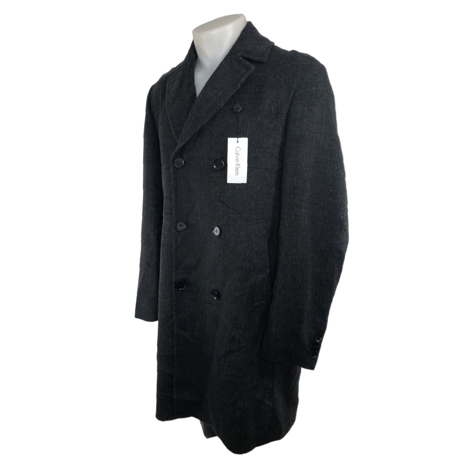 Calvin Klein Calvin Klein Overcoat Wool Blend Mens 40R Charcoal Black J2 - NEW w TAGS MSRP 495 Size US XXS / EU 40 - 1 Thumbnail