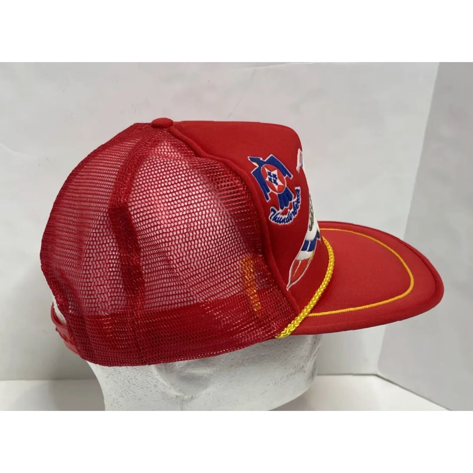 Vintage VINTAGE Thunderbirds US Air Force SnapBack Trucker Hat Rope Hat Red Men Adjustable Rope Pattern Solid Size ONE SIZE - 5 Thumbnail