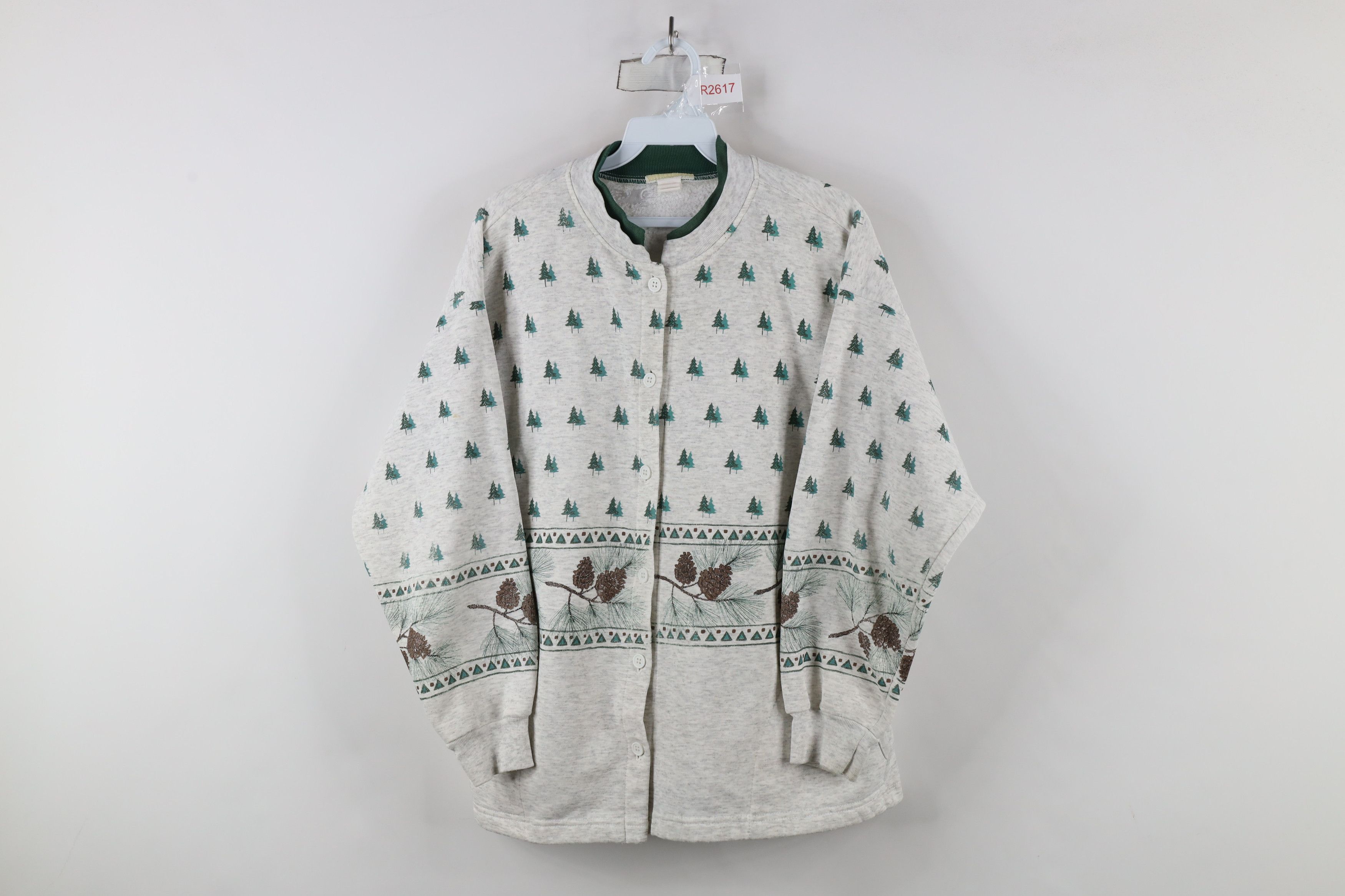 Vintage Vintage 90s Streetwear Christmas Print Cardigan Sweatshirt Size L / US 10 / IT 46 - 1 Thumbnail