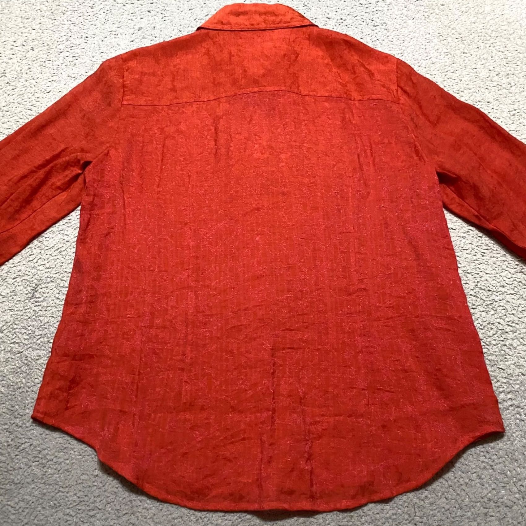 Coldwater Creek Coldwater Creek Womens Shirt Large Solid Orange Long Sleeve Button-Up Size L / US 10 / IT 46 - 2 Thumbnail