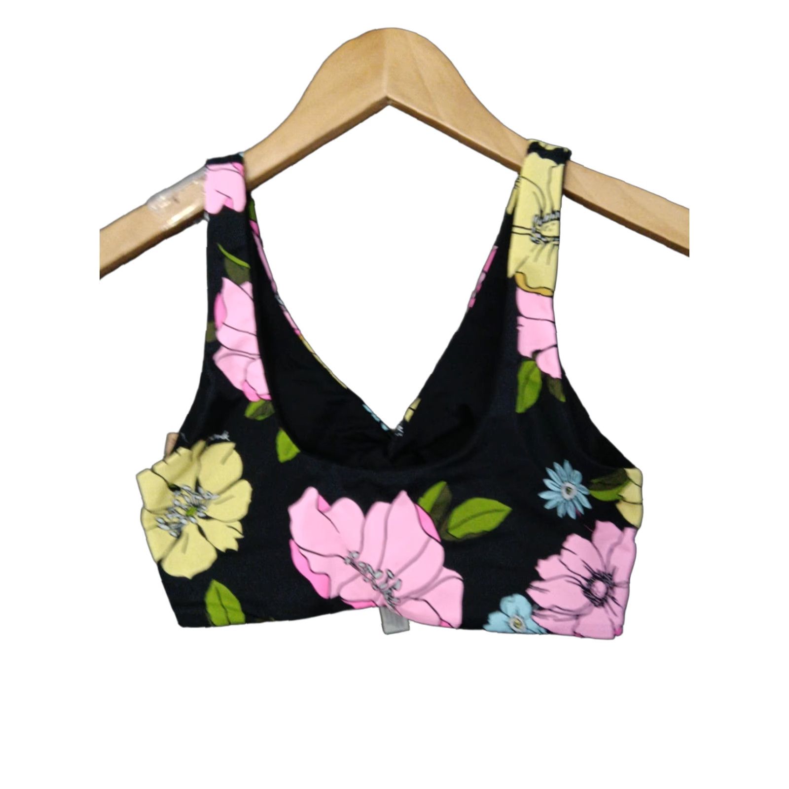 Victoria's Secret Victoria's Secret Bikini Top S Black Floral Wrap Pullover Padded Swimwear Multicolor Beach 1 Piece Women SS-Top Ladies Size S / US 4 / IT 40 - 1 Thumbnail