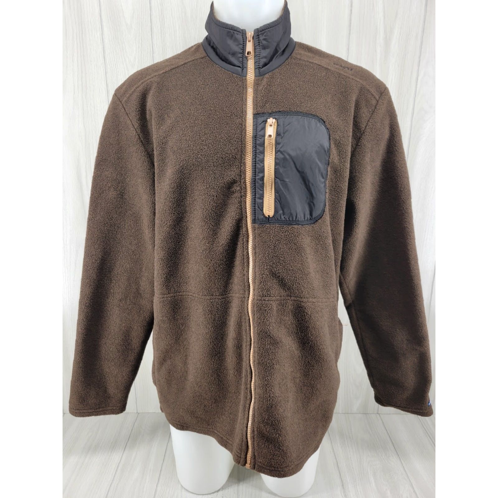 KAVU KAVU Fleece Jacket XL Brown Full Zip Outdoor Hiking Trail Mens Size US XL / EU 56 / 4 - 2 Thumbnail