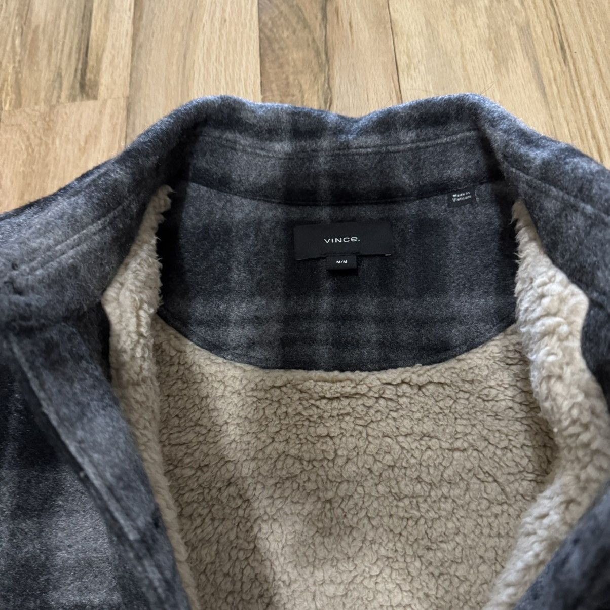 Vince Vince Men's Sherpa Lined Plaid Shirt Jacket Size US M / EU 48-50 / 2 - 4 Thumbnail