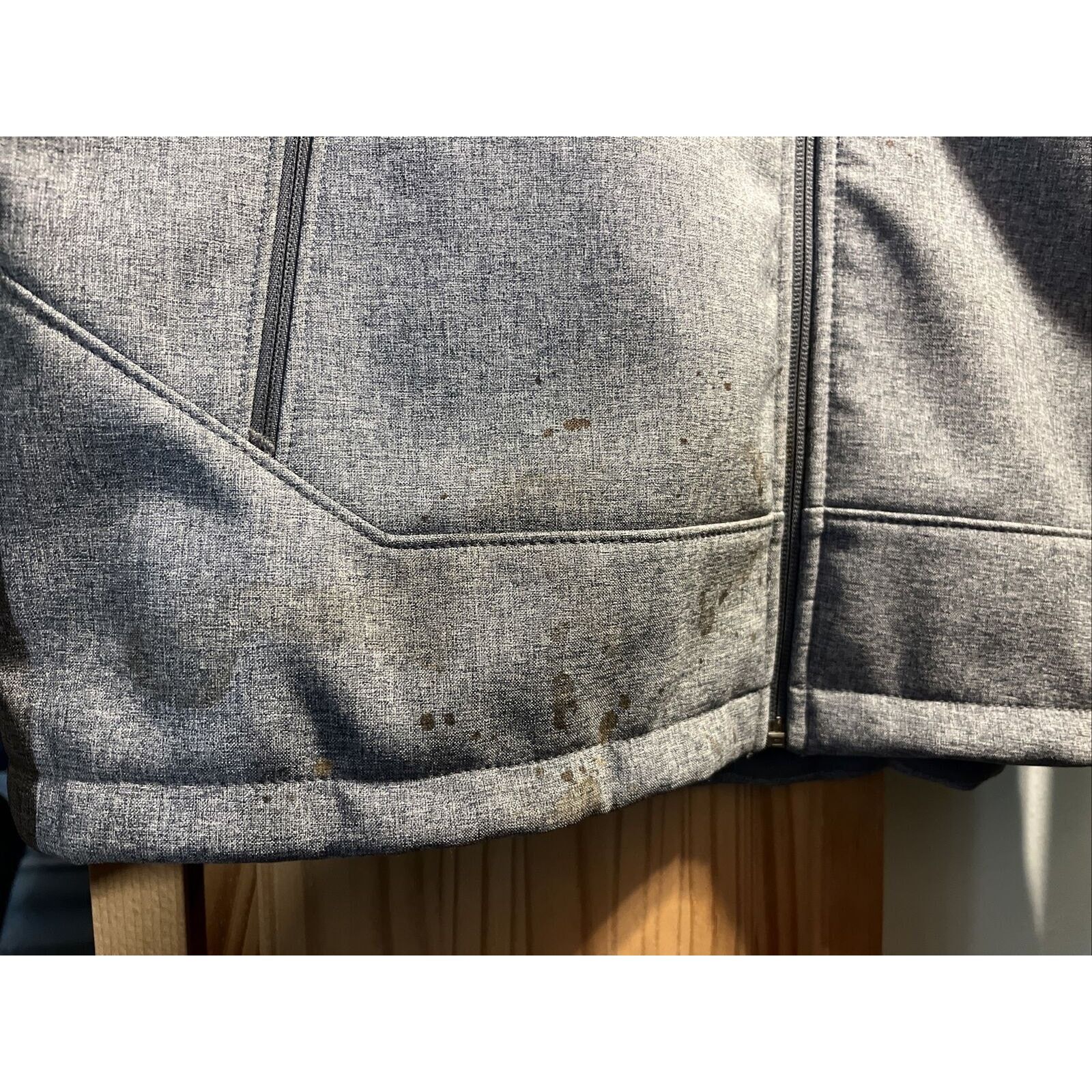 The North Face The North Face mens M Gray LS zip Soft Shell jacket *Stains* Size US M / EU 48-50 / 2 - 6 Thumbnail