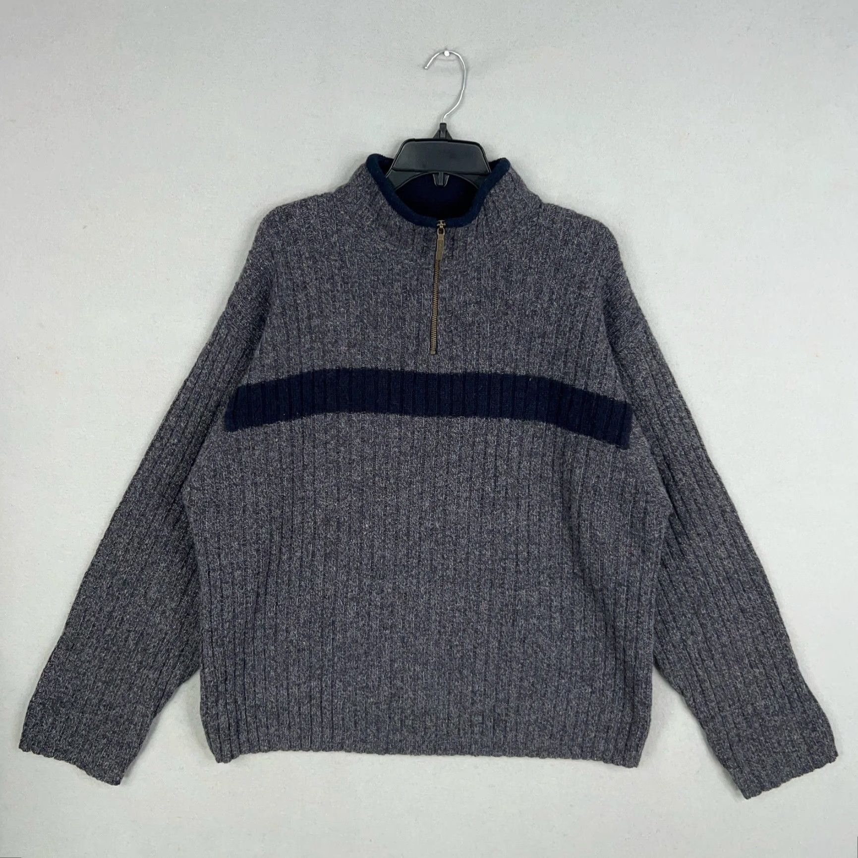 American Eagle Outfitters VINTAGE American Eagle Outfitters Sweater Mens XL Gray Ribbed 100% Wool Size US XL / EU 56 / 4 - 2 Thumbnail