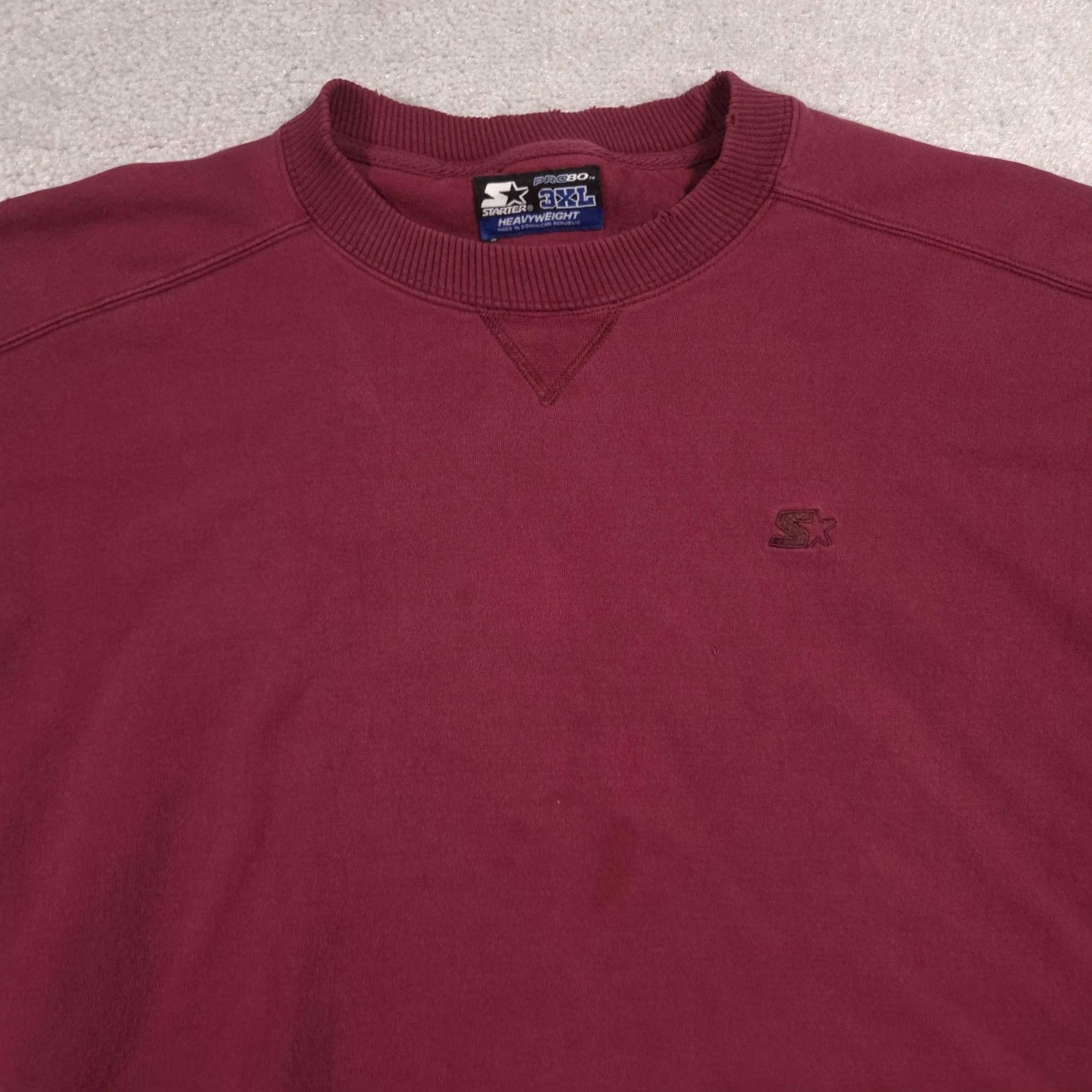 Starter Starter Sweatshirt Mens 3XL Red Heavyweight Crewneck Pullover Fleece Embroidered Size US XXL / EU 58 / 5 - 2 Thumbnail