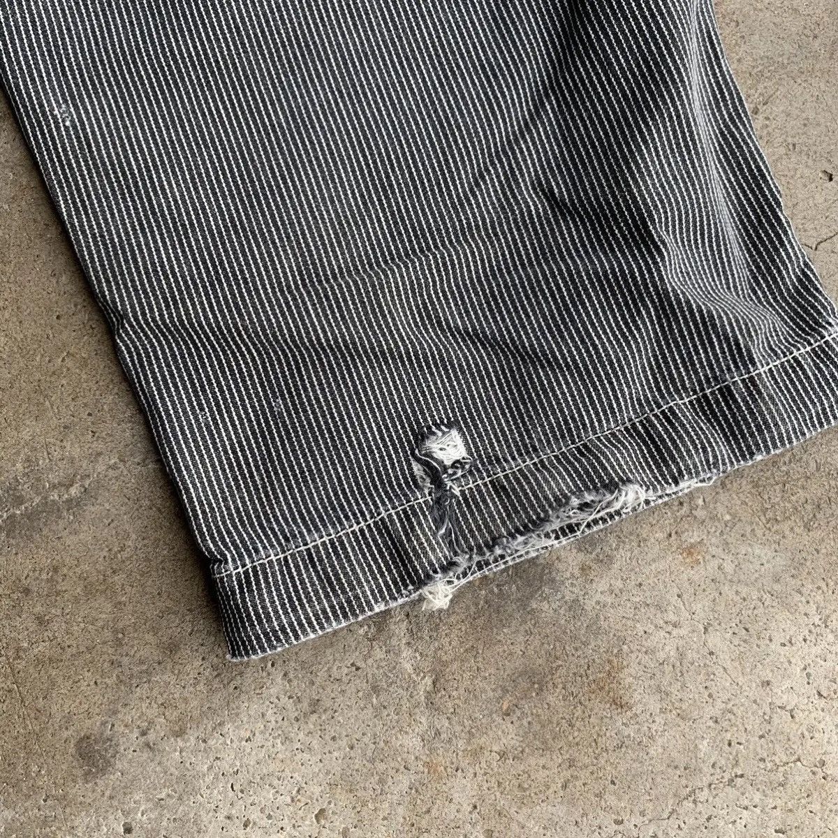 Dogtown × Japanese Brand × OVER THE STRiPES DISTRESSED! JAPANESE Hickory Work Wear Double Knee Pants Size US 34 / EU 50 - 18 Thumbnail