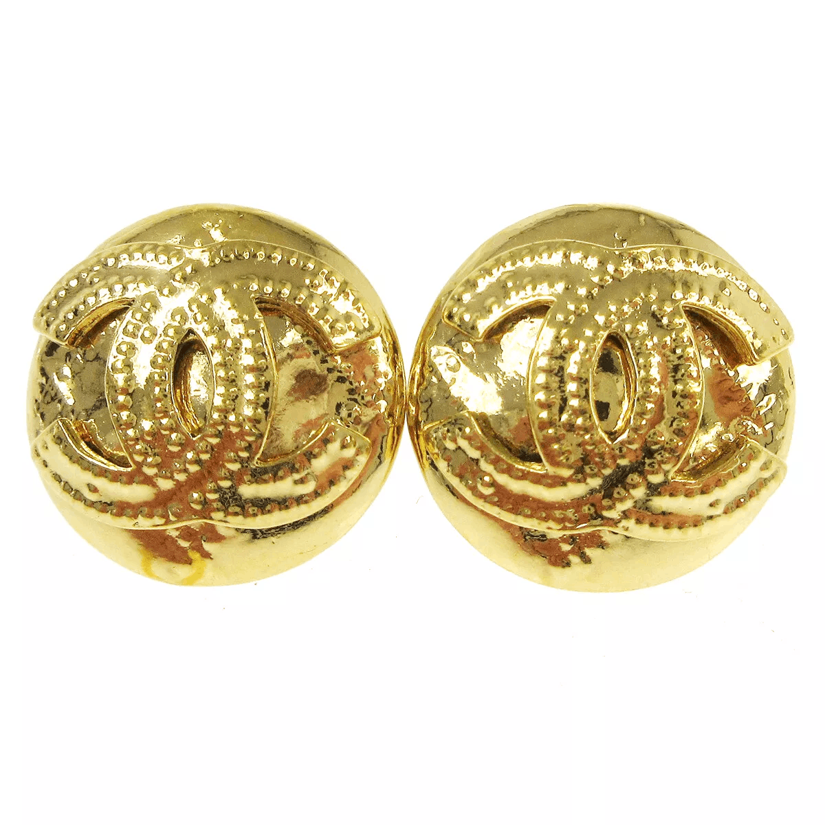 Chanel CHANEL CC Logos Button Motif Earrings Gold-Tone Size ONE SIZE - 6 Thumbnail