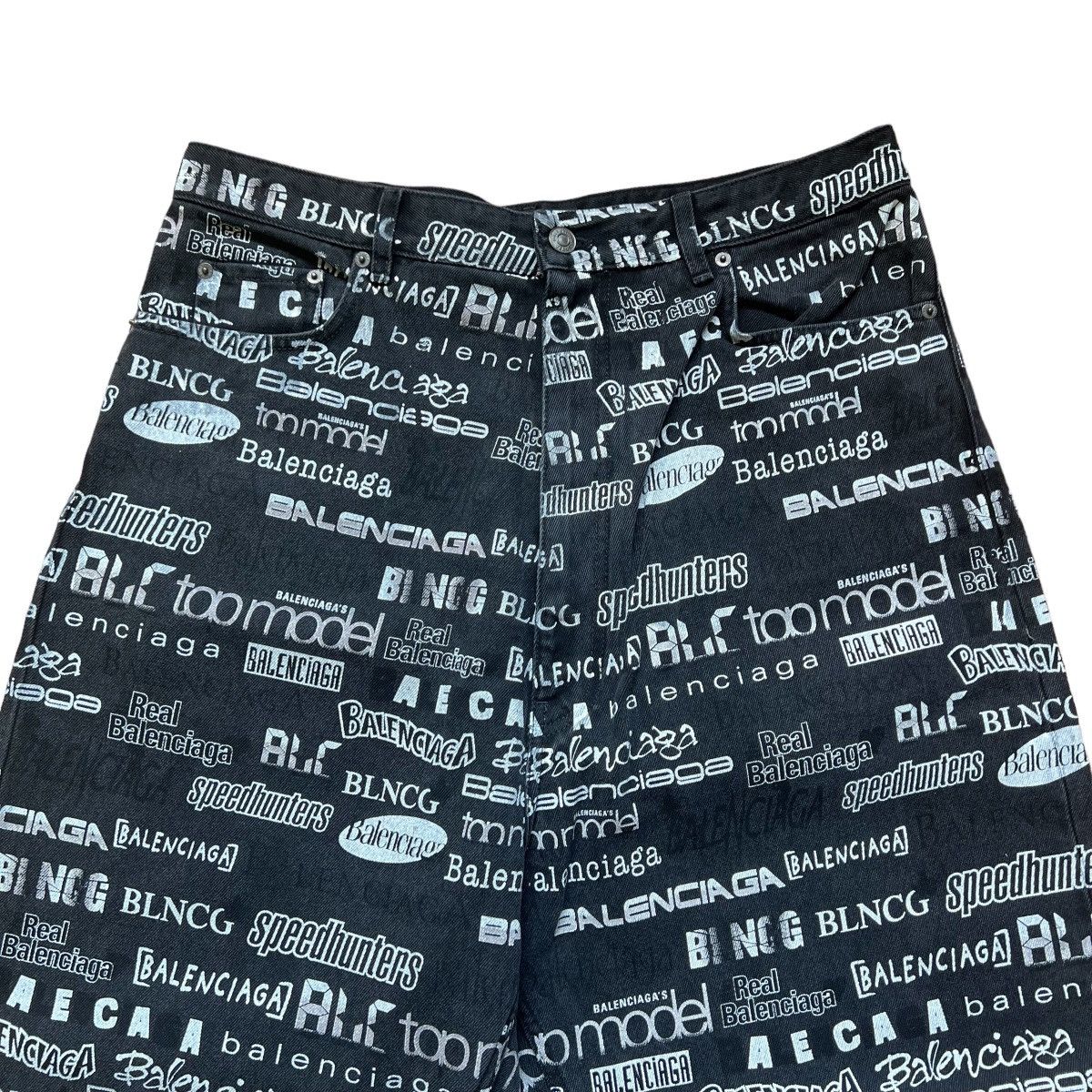 Balenciaga BALENCIAGA 20AW MULTI LOGO DENIM JACKET BAGGY PANTS SET Size 46S - 7 Thumbnail