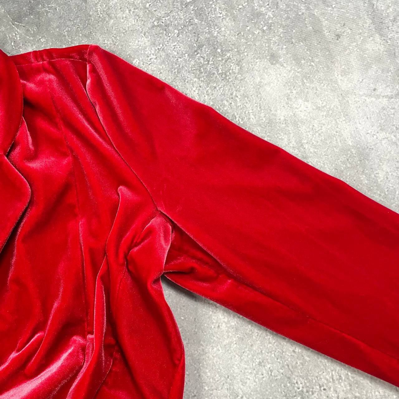 Emporio Armani Emporio Armani Two Button Velour Blazer Women’s Red Size 46 Size L / US 10 / IT 46 - 20 Thumbnail