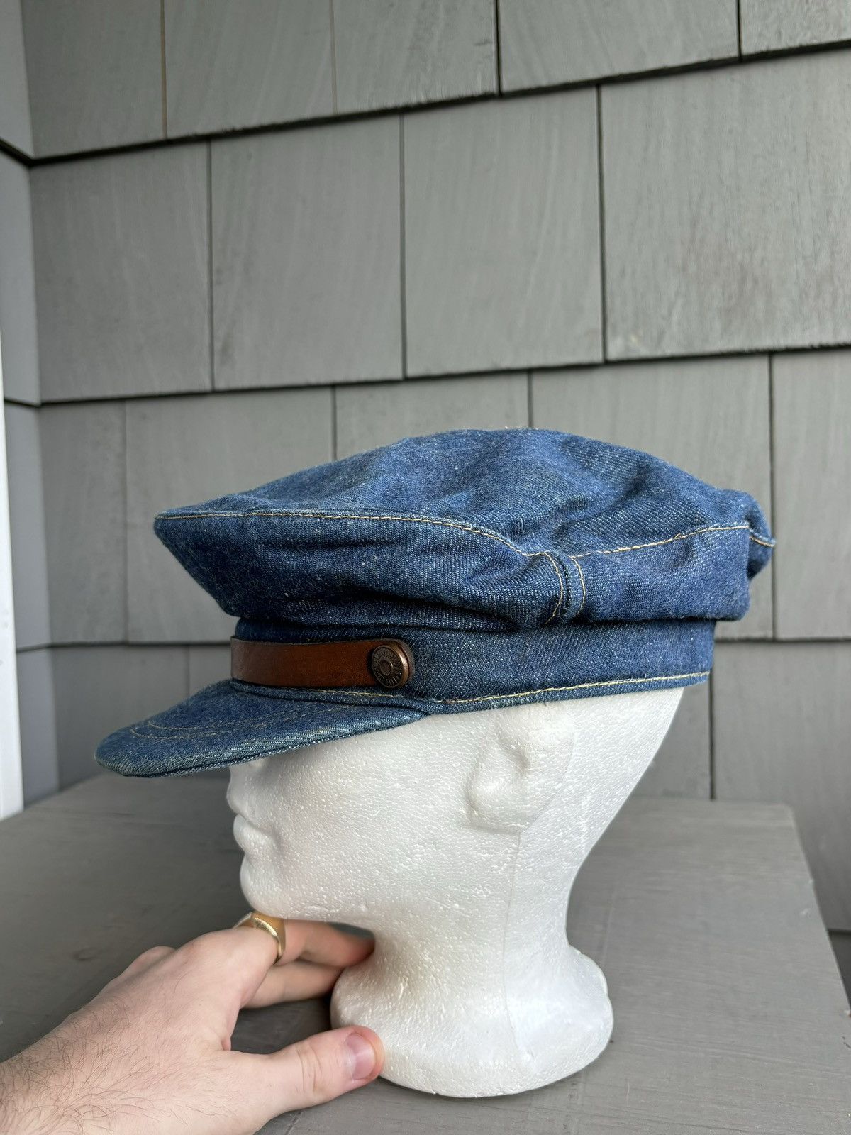 Levi's Vintage Levi's Orange Tab Hat 1970s Denim Newsboy Flatcap 70 Size ONE SIZE - 8 Thumbnail