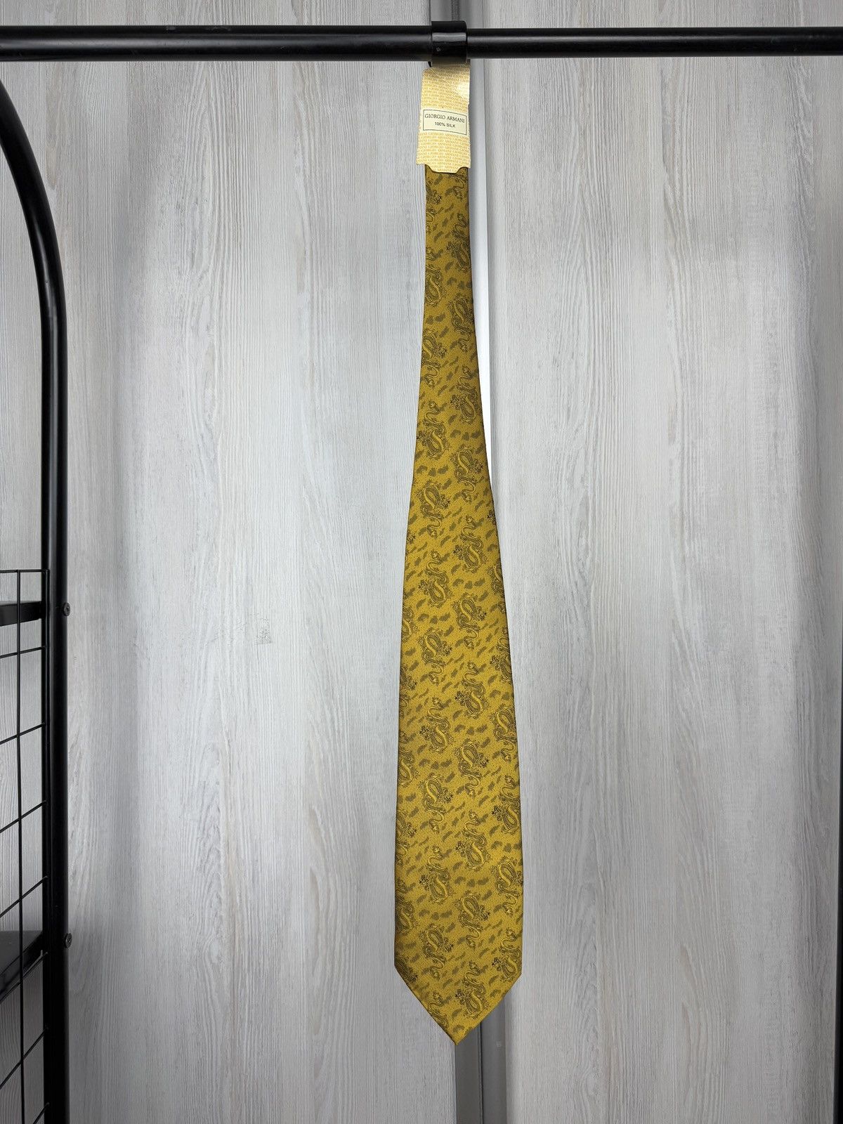 Giorgio Armani Giorgio Armani 100% silk hand made japanese dragon necktie Size ONE SIZE - 2 Thumbnail