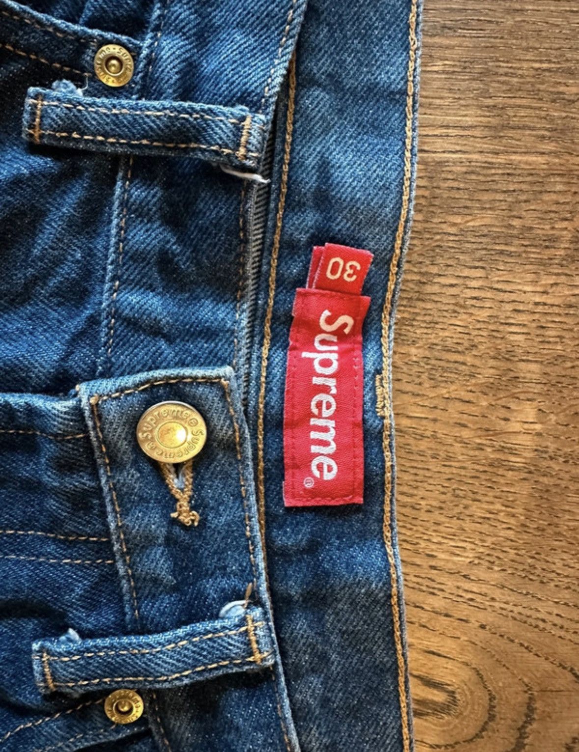 Supreme Supreme Rigid Baggy Jeans Indigo Blue Size US 33 - 4 Thumbnail