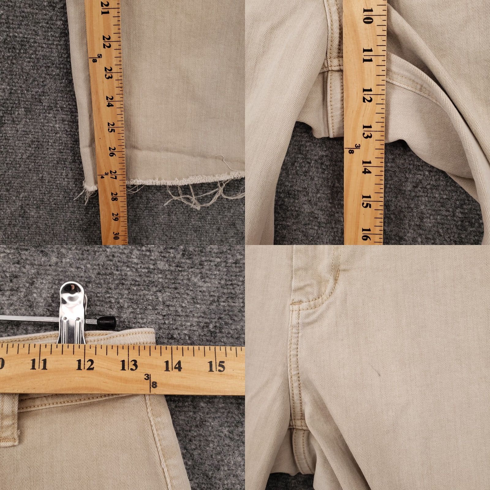 Vintage Oat Beige Wide-Leg High Rise Pants Womens 6 28 Flat Front Zip Fly Cotton Blend Spandex Size 28" / US 6 / IT 42 - 8 Thumbnail