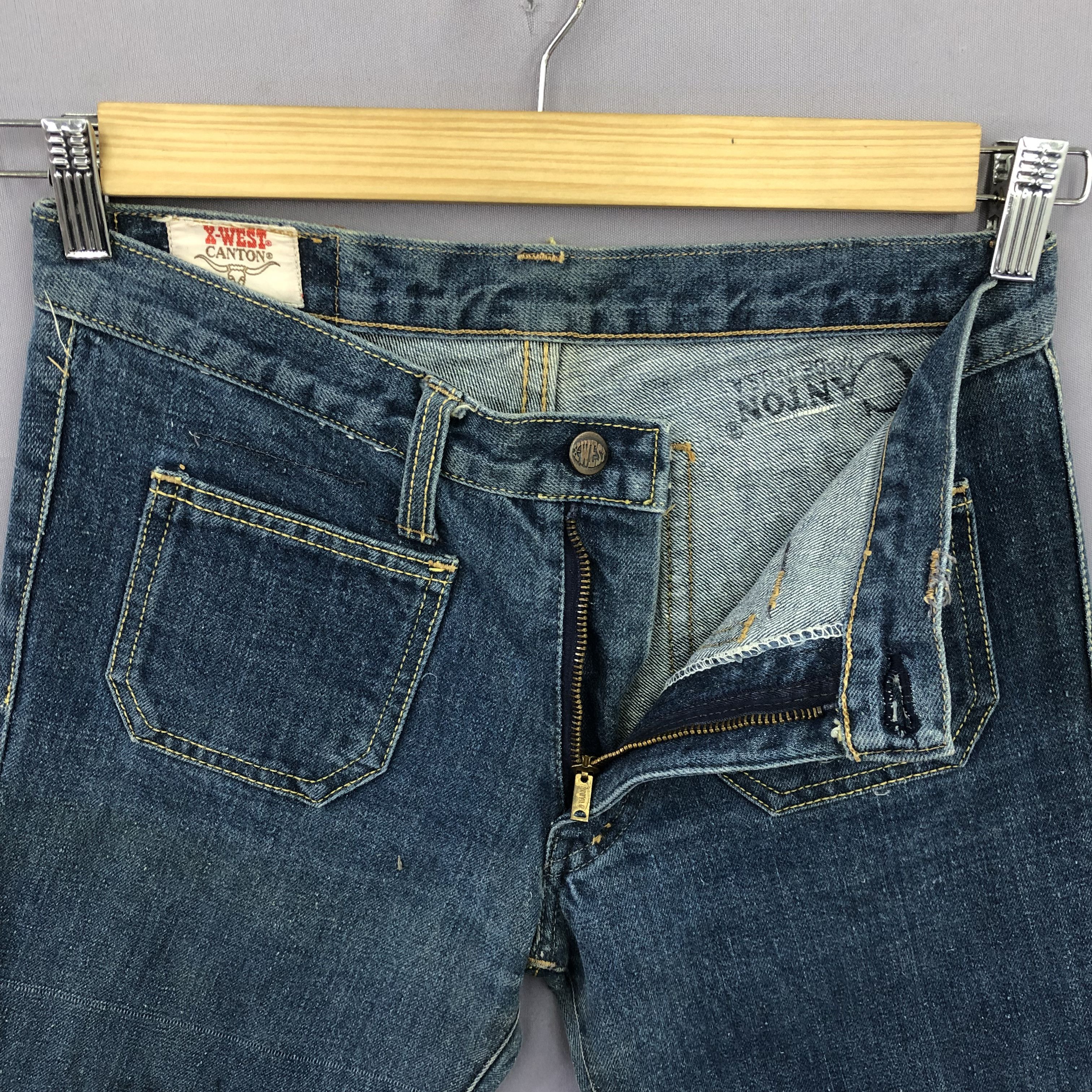 Other Vintage 70s Canton Bush Pants Blue Wash Japanese Jeans Denim Size 28" / US 6 / IT 42 - 5 Thumbnail