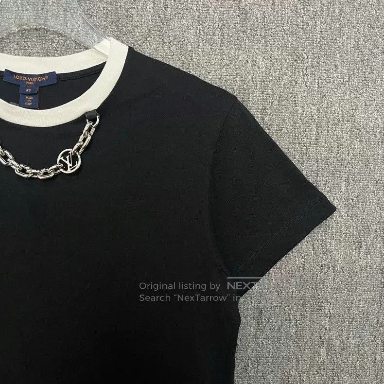 Louis Vuitton LV SS24 Chain Trim Short Sleeve Top. Size US XS / EU 42 / 0 - 3 Thumbnail
