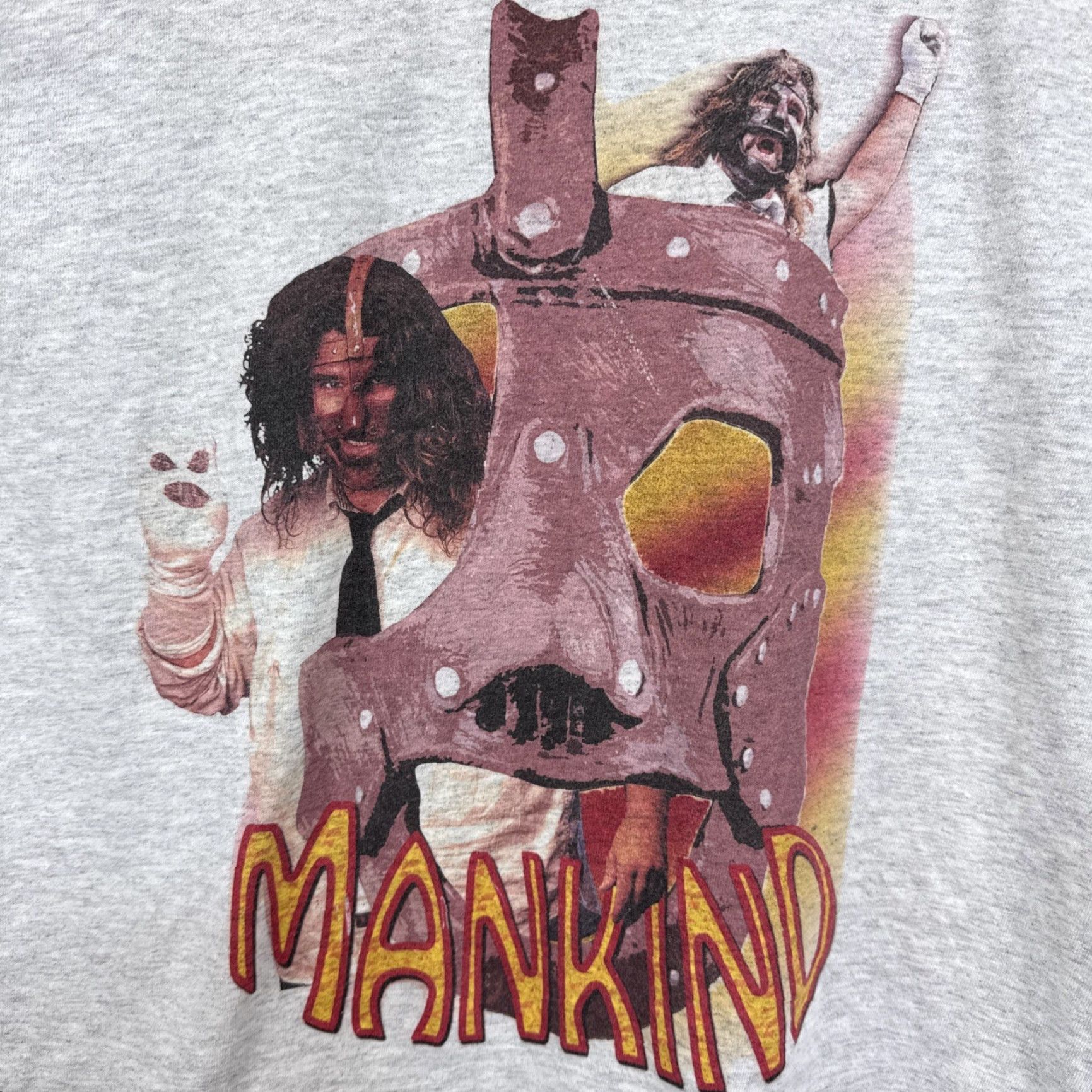 Vintage VINTAGE WWF Attitude 1999 Mankind Wrestling T Shirt Shirt Unisex Adults M Gray 90s Sports Wrestling Graphic Tee Mens Size US M / EU 48-50 / 2 - 2 Thumbnail