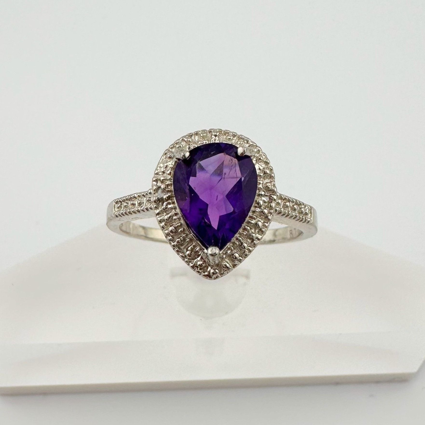 2.24 Carat Natural Amethyst Ring Size 8.25 - Sterling SIlver
