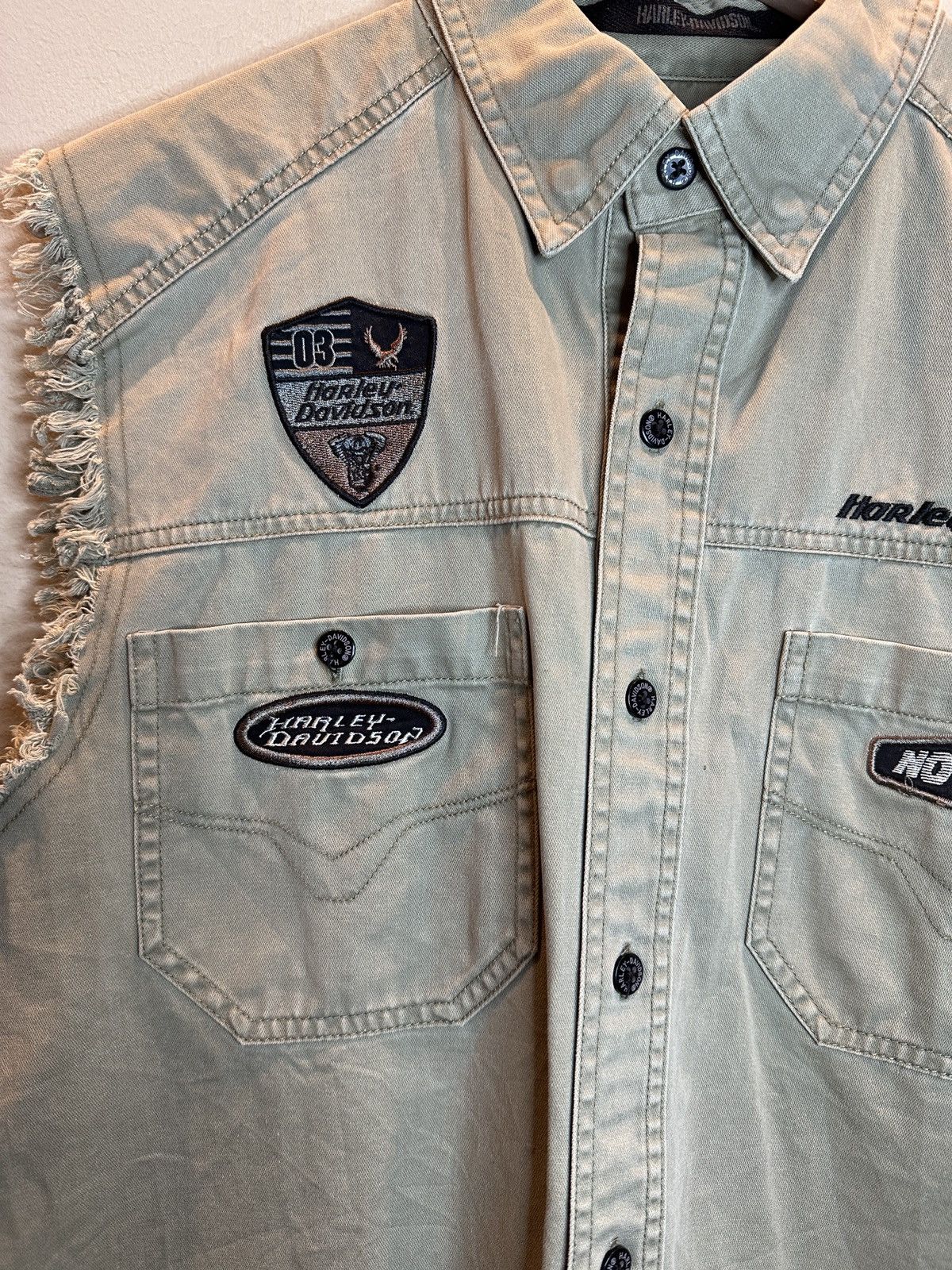 Harley Davidson × Vintage *RARE* Vintage Harley Davidson Patch Embroidered Thrash Vest Size US M / EU 48-50 / 2 - 4 Thumbnail