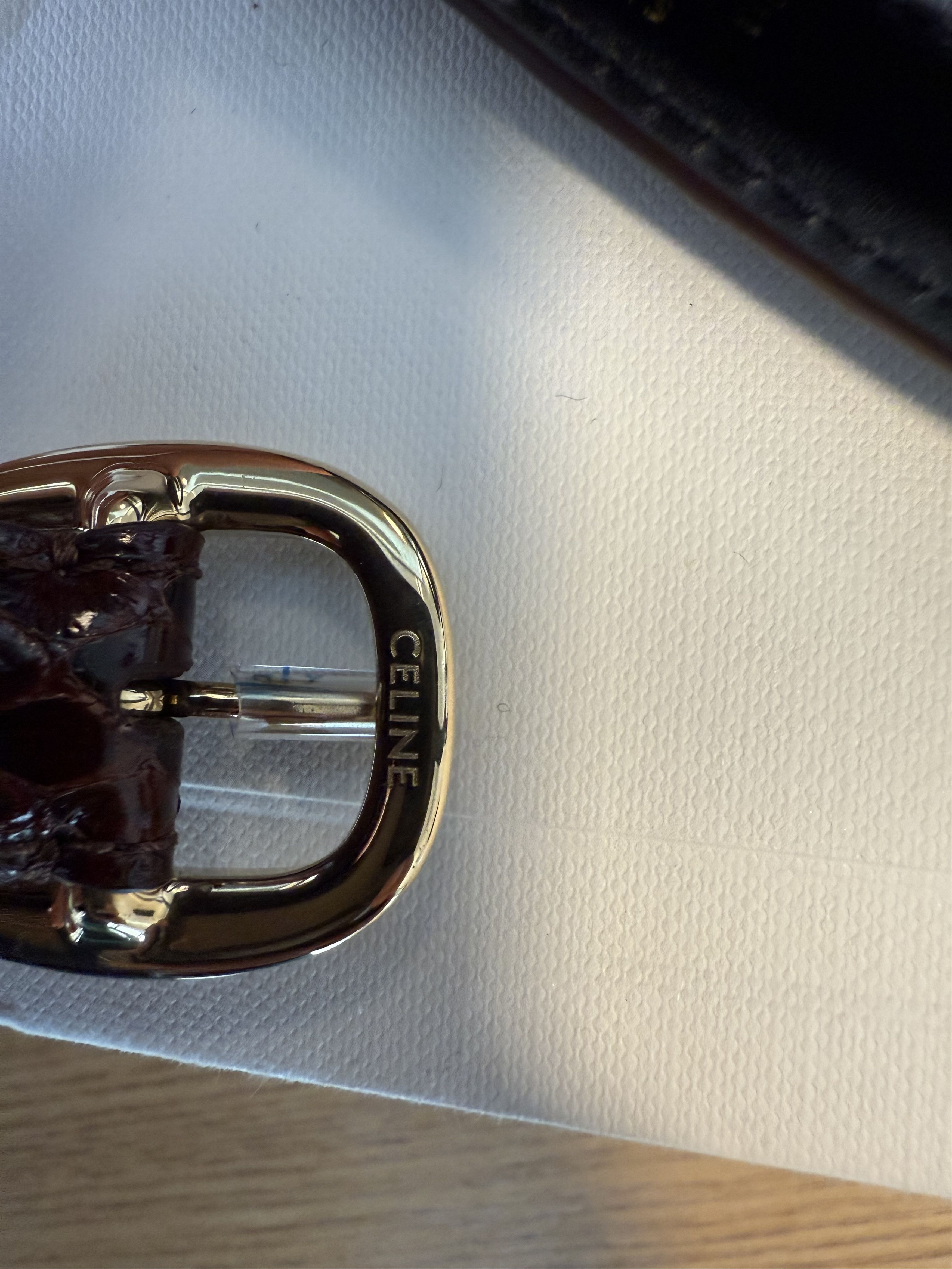Celine Celine Python Snake Skin Leather Brown Gold Belt - 90 Size ONE SIZE - 3 Thumbnail